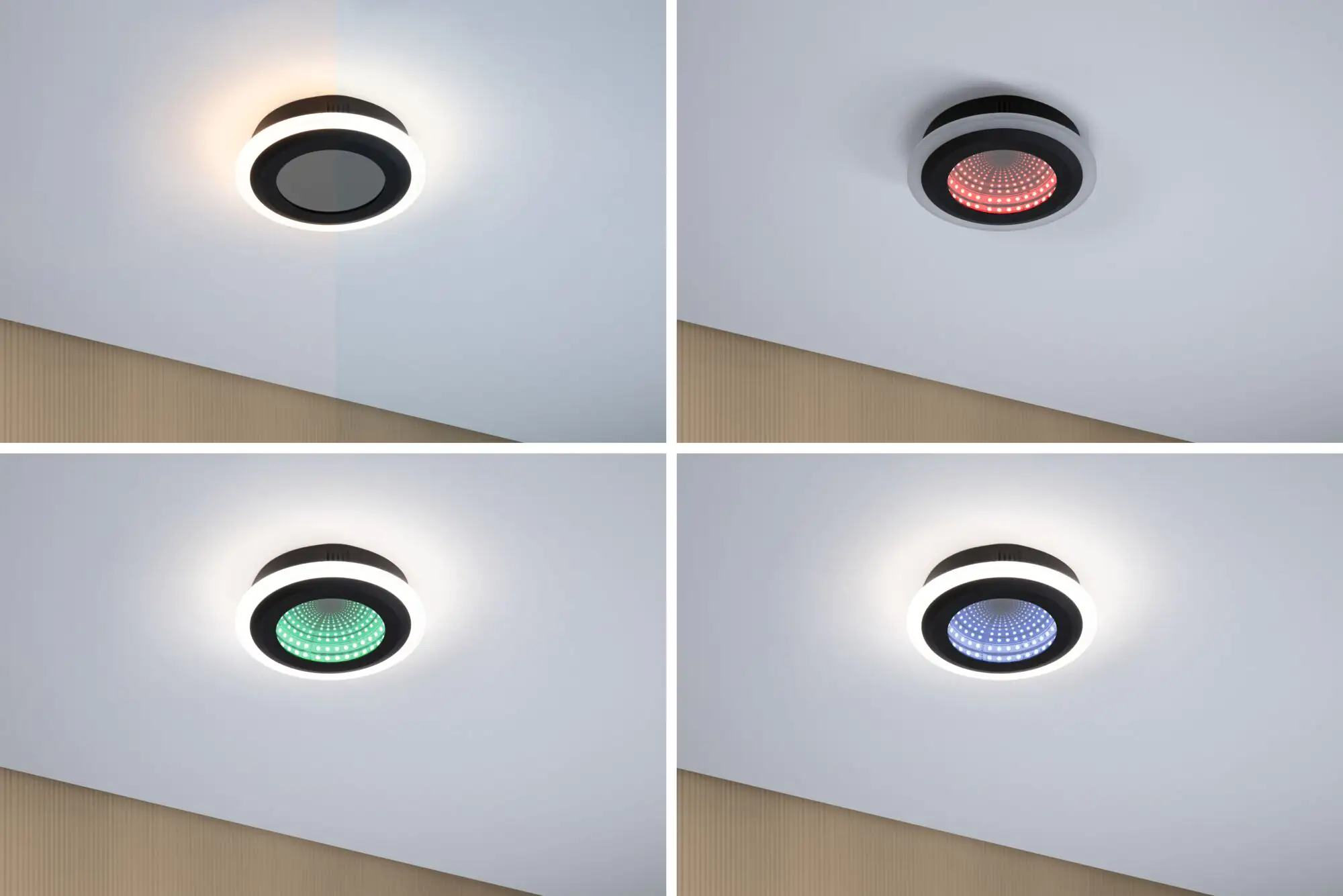 Paulmann LED Deckenleuchte Spaceglow Two schwarz matt Ø 20 cm RGBW