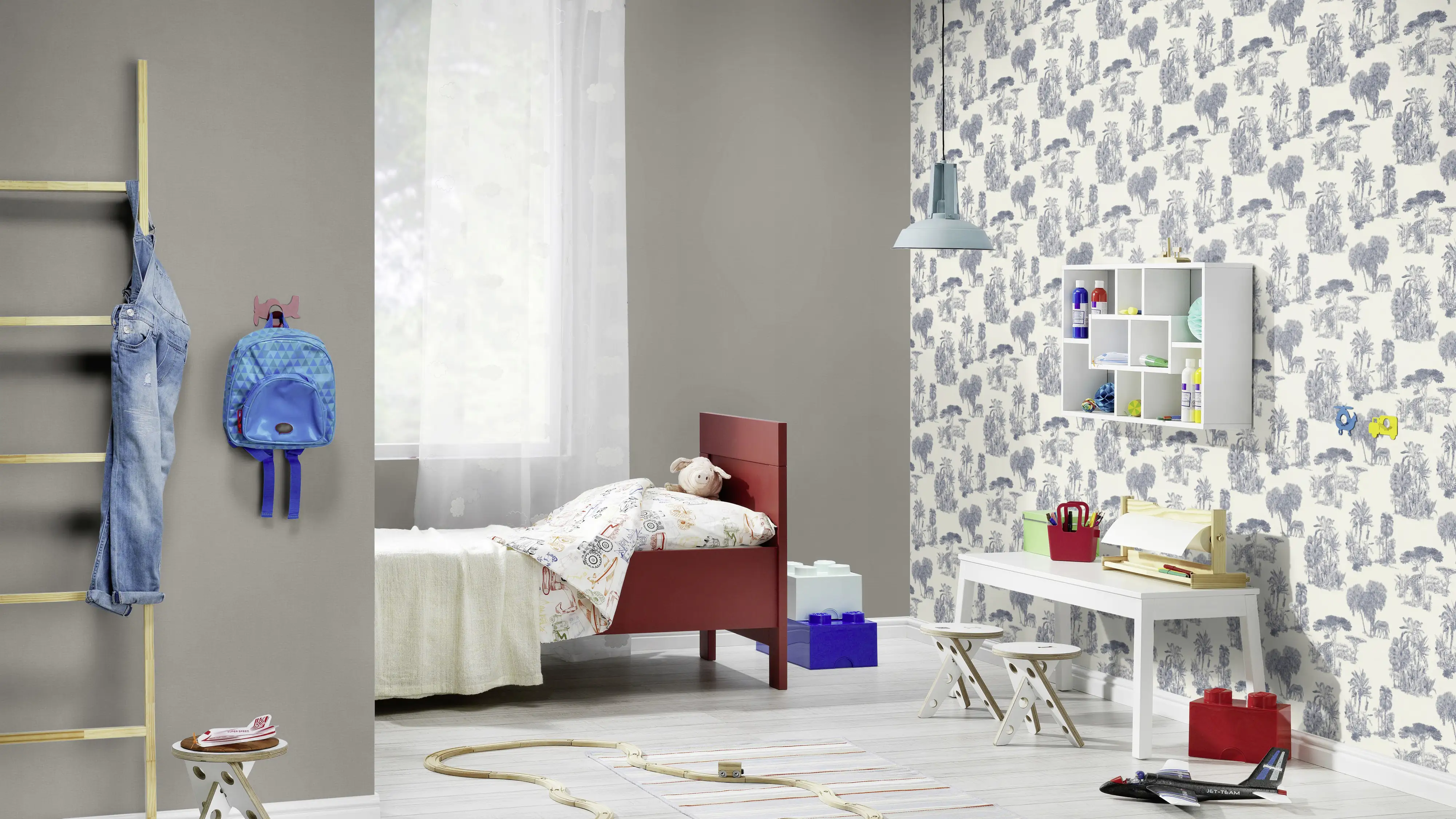 Rasch Vliestapete 555011 Blau-Indigo Muster & Motive 10,05 m x 0,53 m