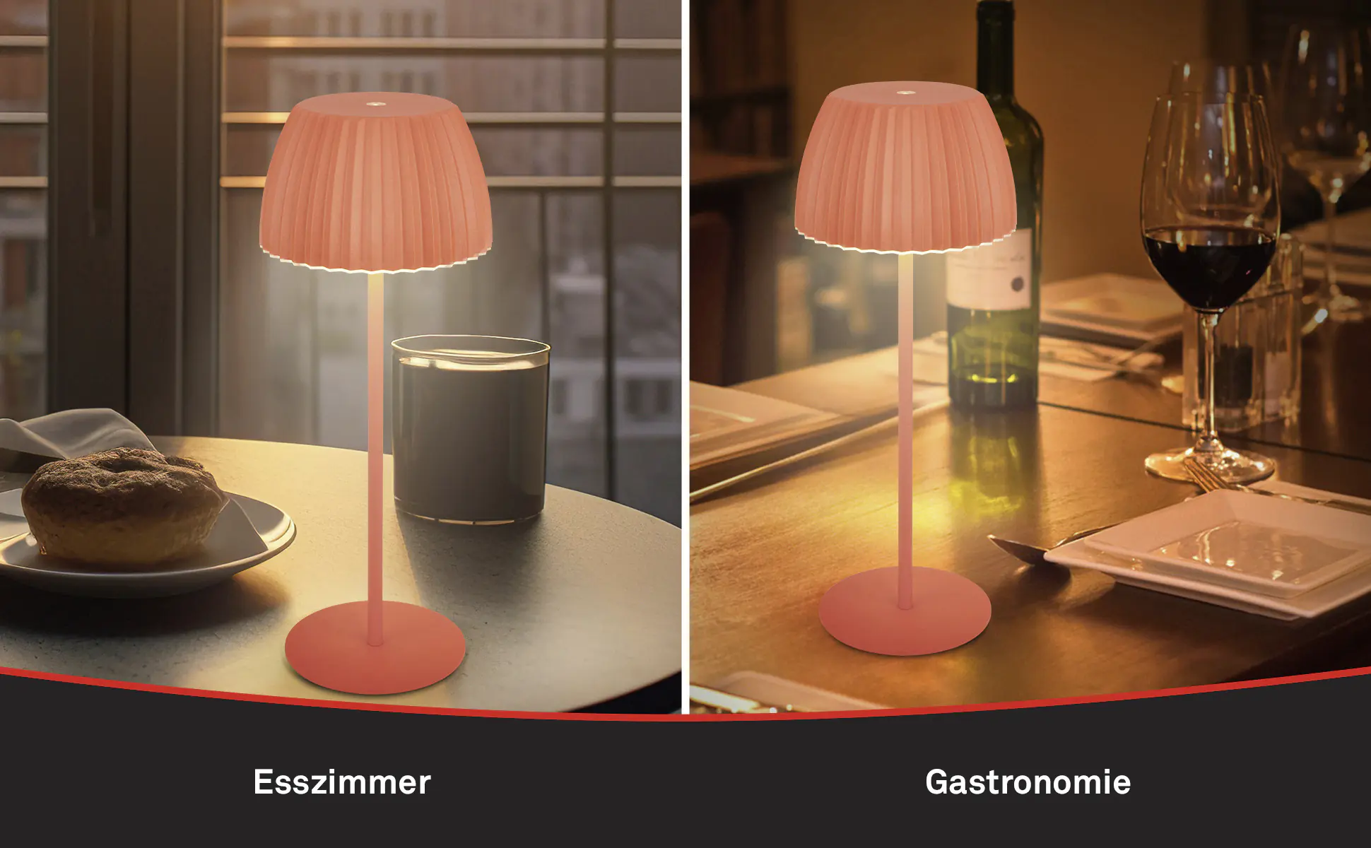 Briloner LED-Tischleuchte Riffle mit Akku orange dimmbar