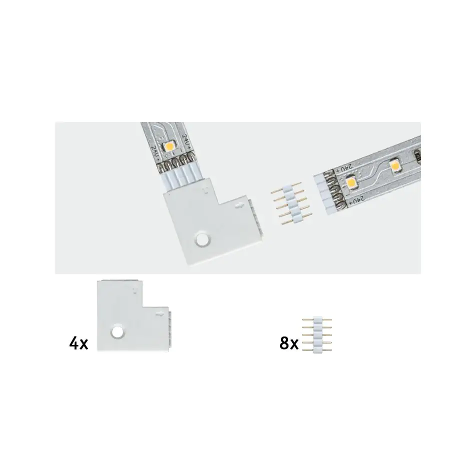 Paulmann MaxLED Edge-Connector weiß 90° 4er Pack
