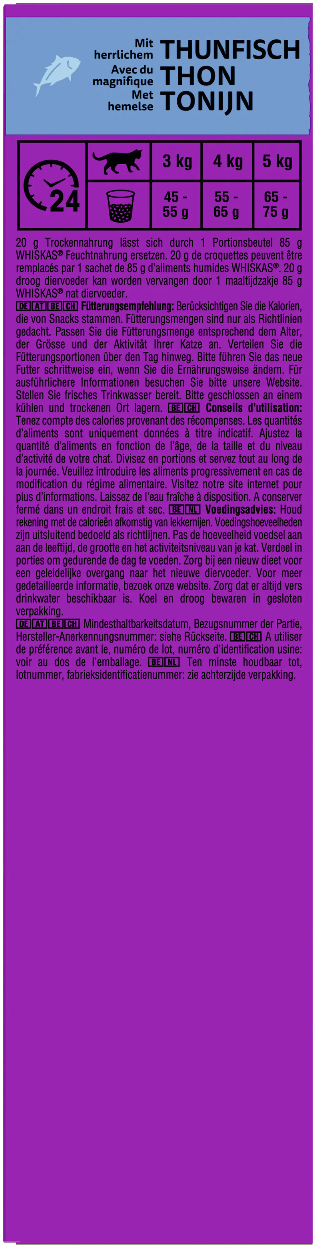 Whiskas Trockenfutter 1+ mit Thunfisch 800 g