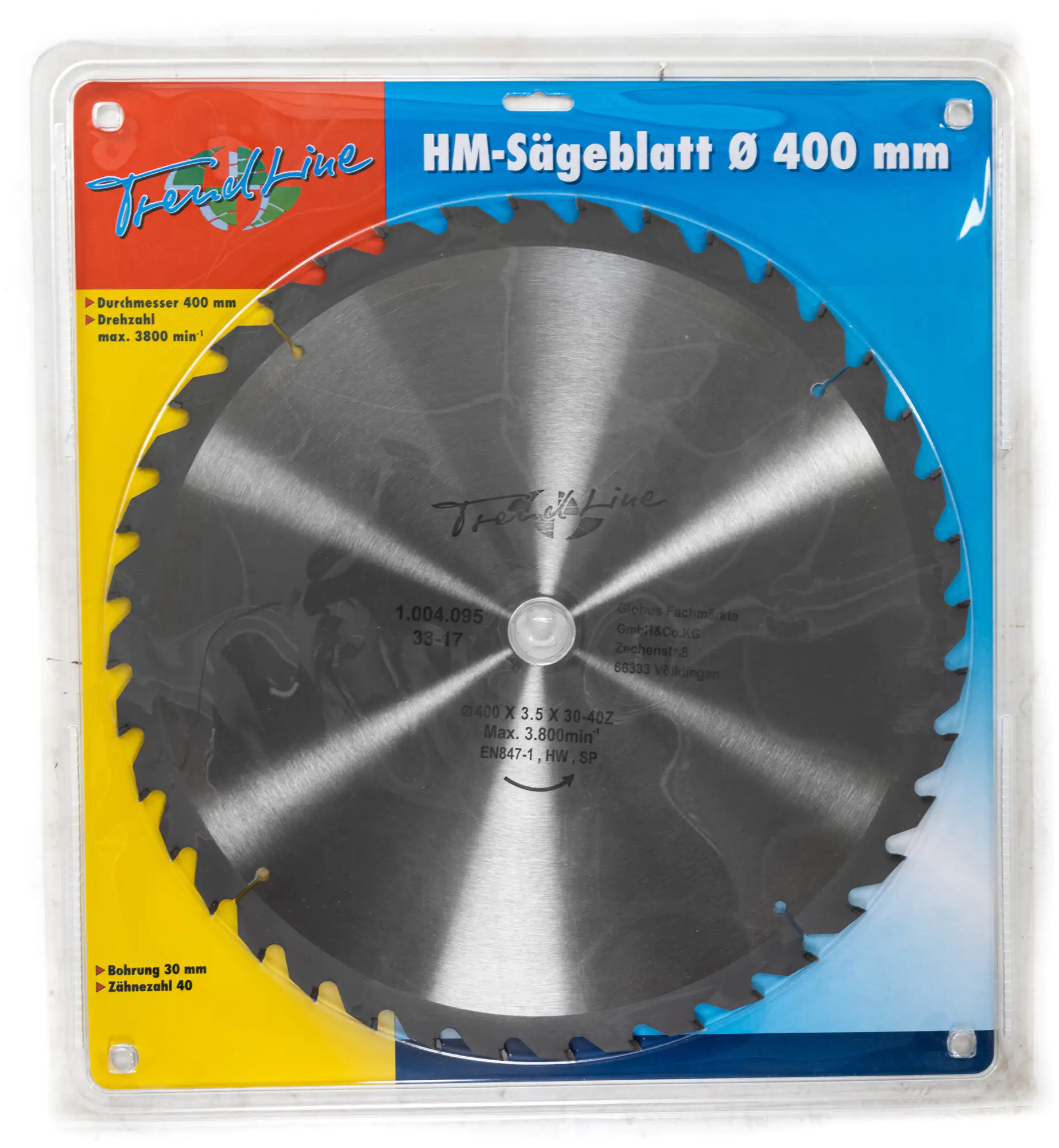 TrendLine HM-Kreissägeblatt Ø 400 mm Bohrung Ø 30 mm