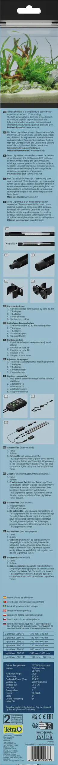 Tetra Aquarium-Beleuchtung LightWave Single Light 990