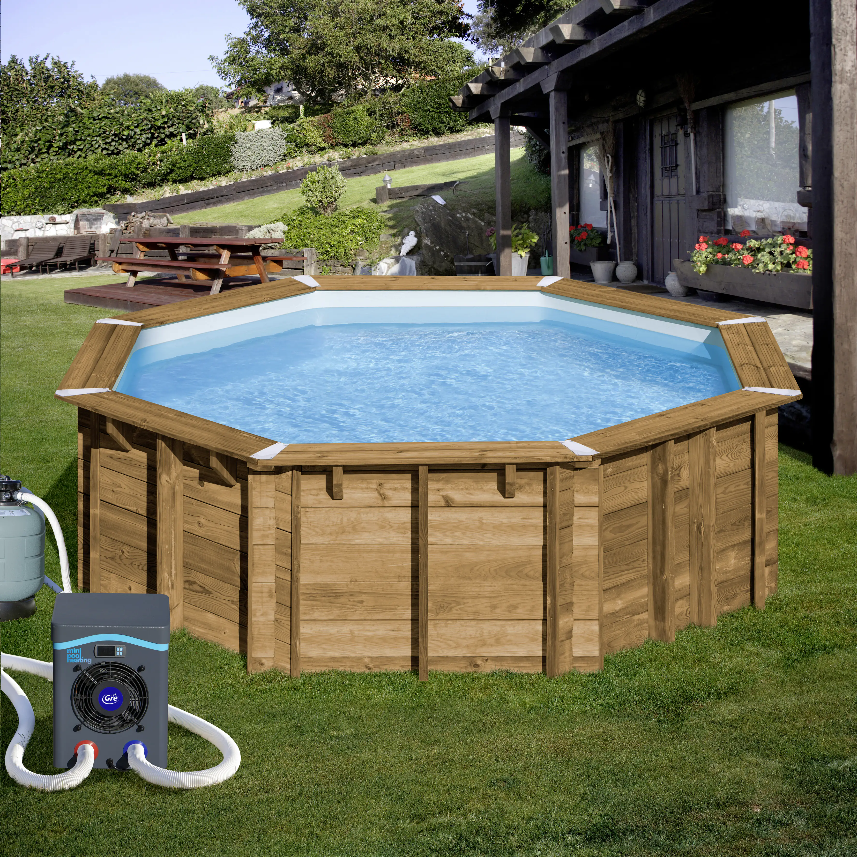 Gre Mini-Wärmepumpe Pool bis 20 m³ 43,5 x 31 x 37,5 cm
