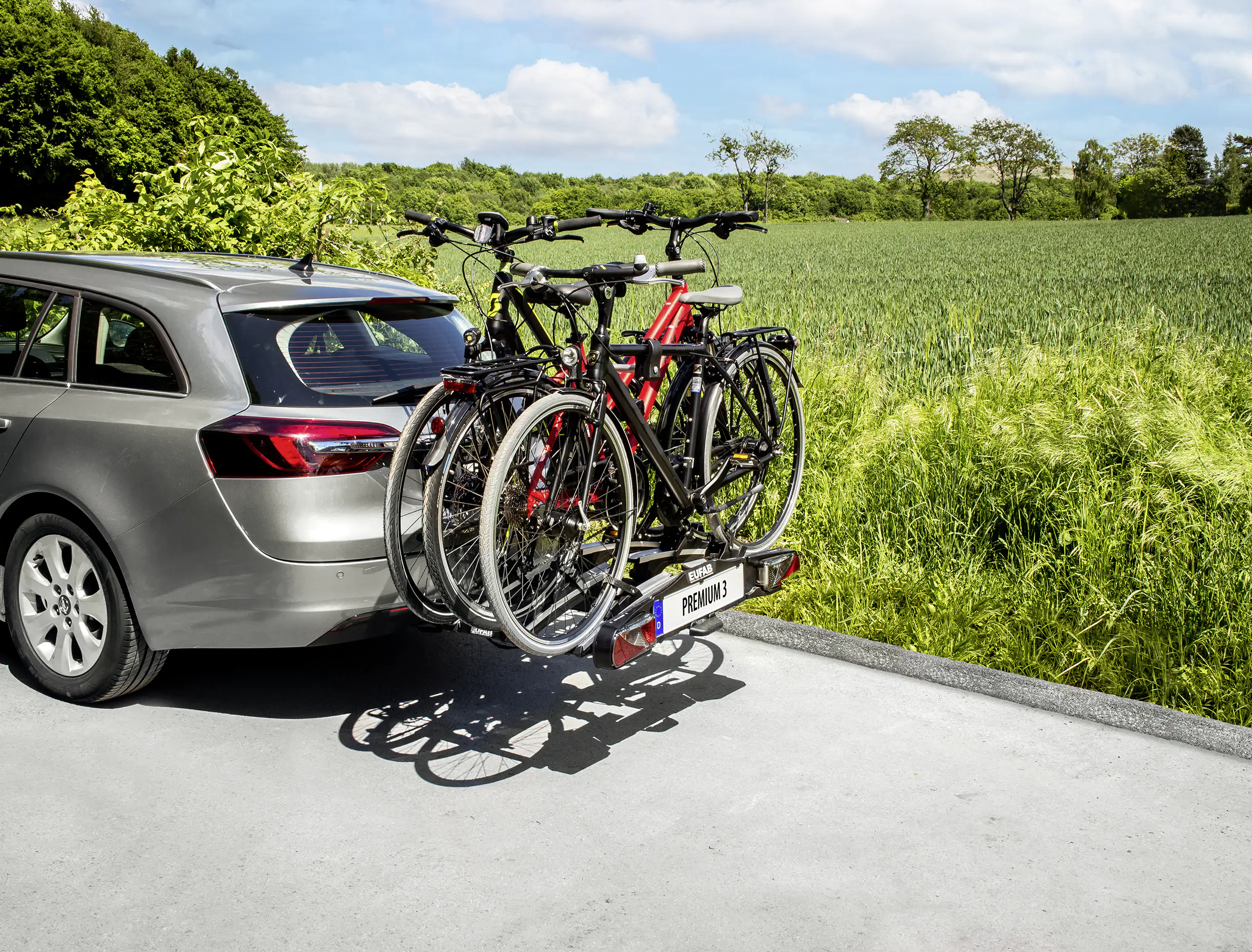 EUFAB Fahrradheckträger Premium III für 3 Fahrräder abklappbar