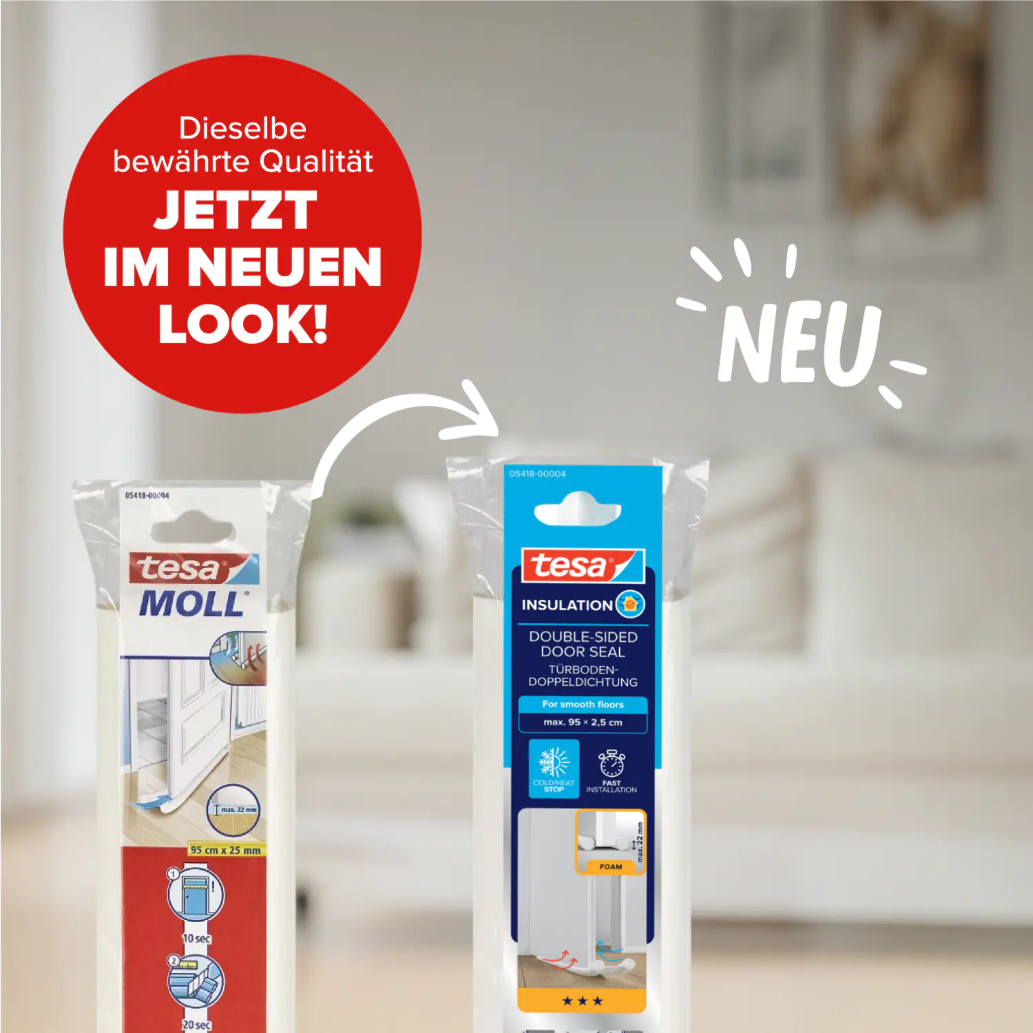 Tesa Insulation Türbodendoppeldichtung weiß, 95 cm x 25 mm