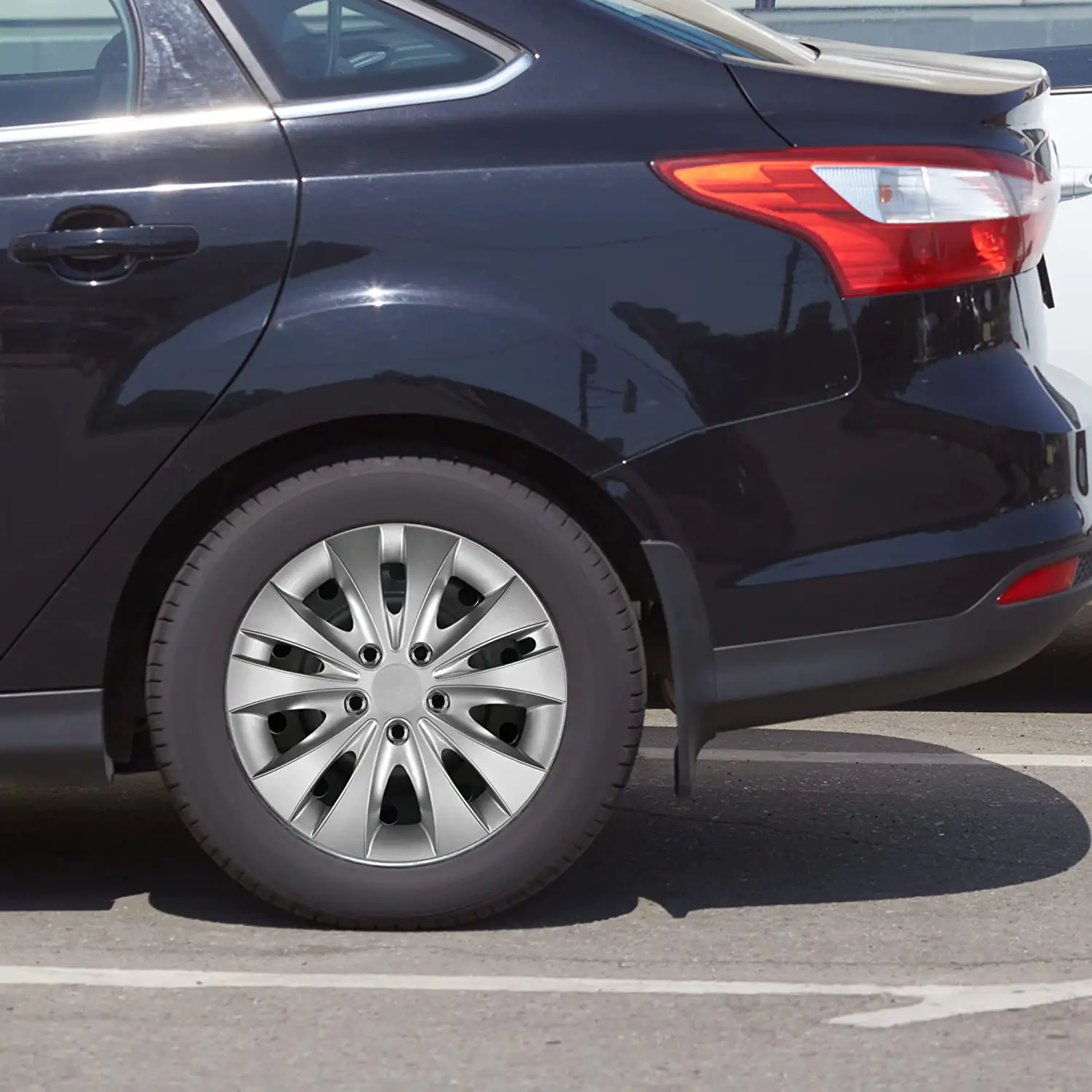 Cartrend Radzierblenden Storm 40 cm (16 Zoll) silber 4 Stück