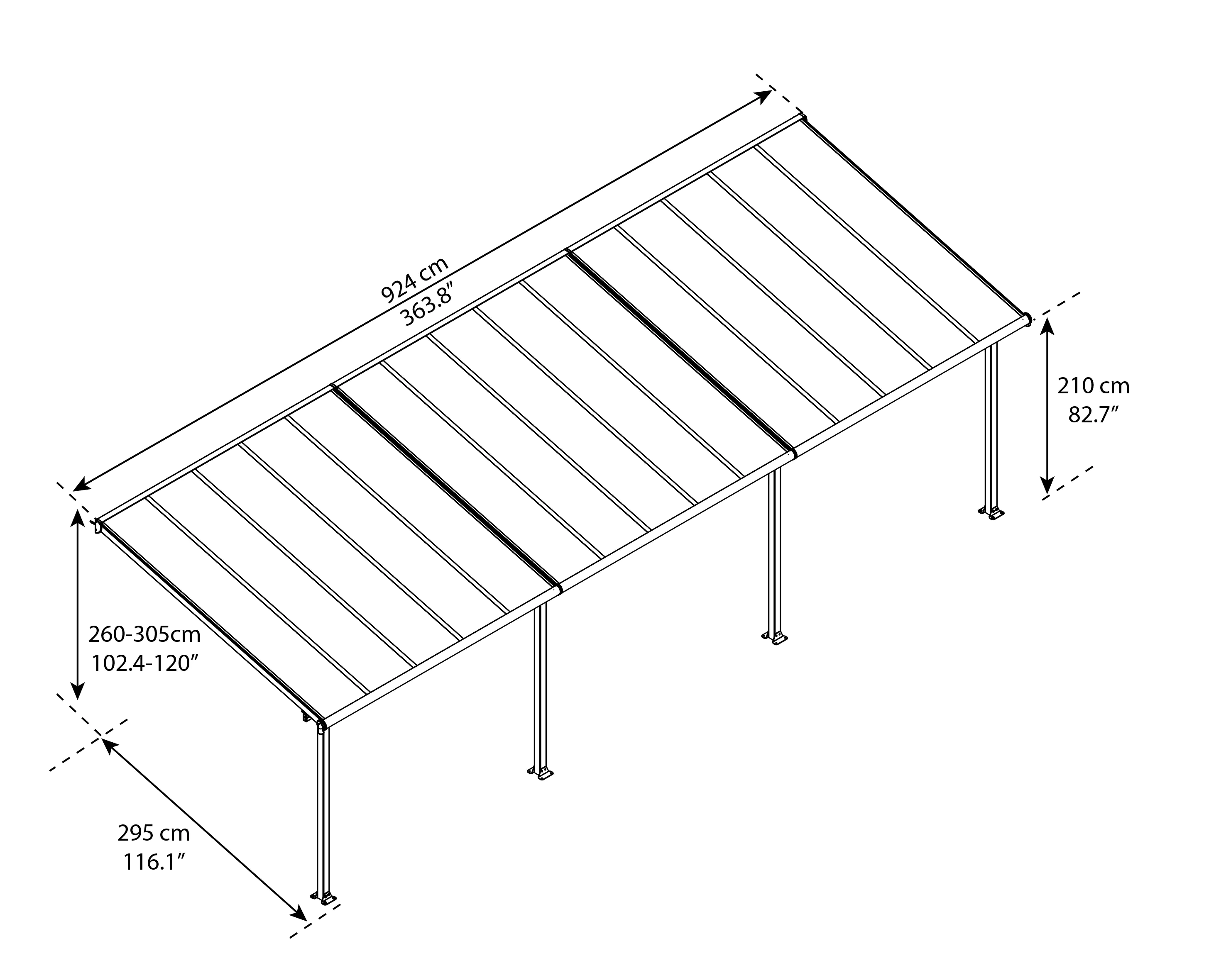 Canopia Terrassenüberdachung Olympia 3x9.2