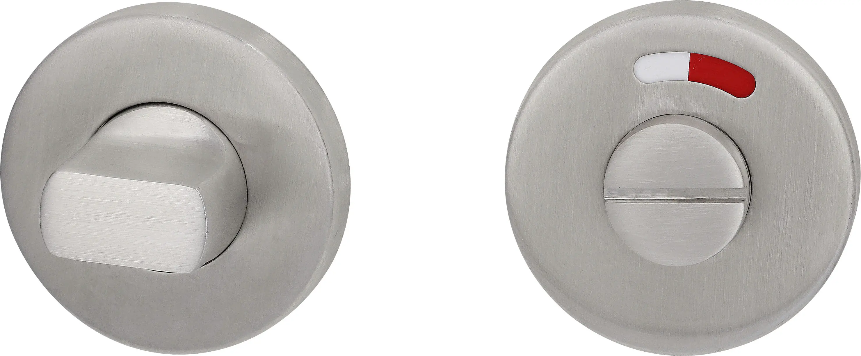 Südmetall WC-Verriegelung Badtüren Rosette Edelstahl satiniert rot/weiß Ø 50 mm