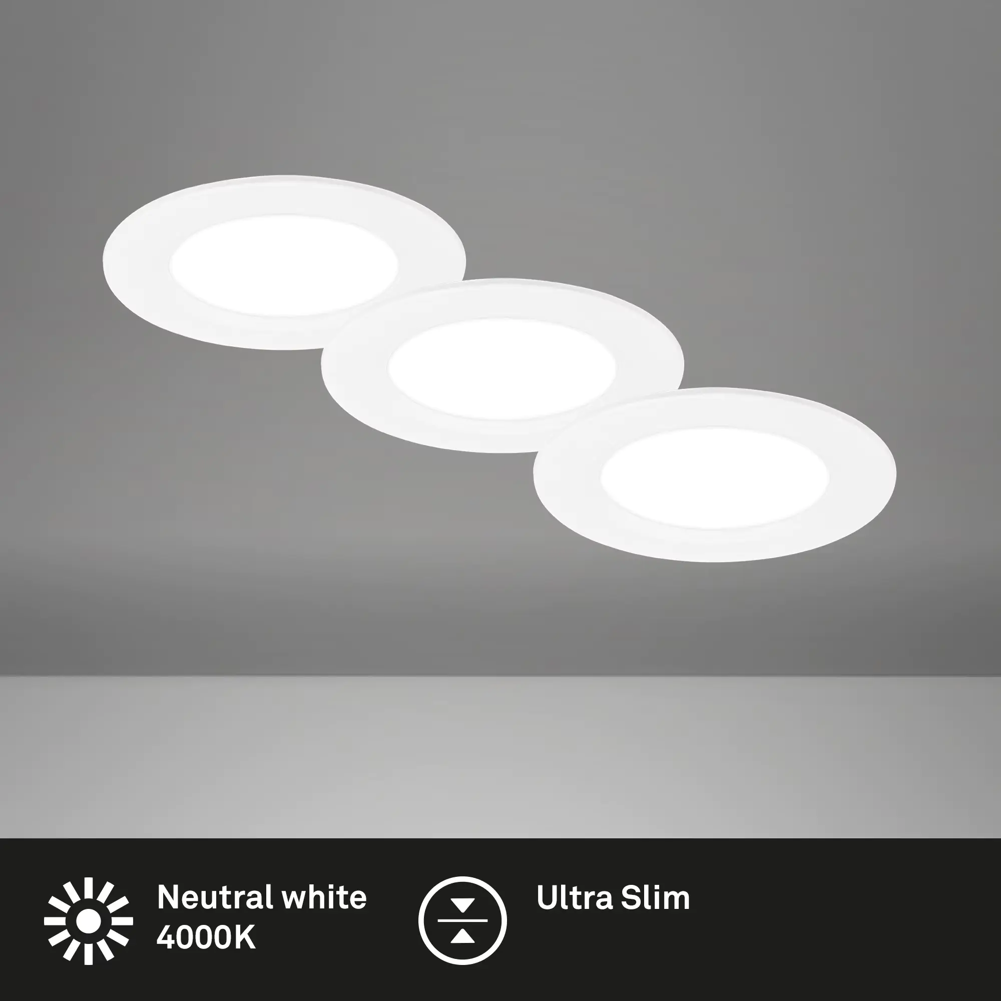 Briloner LED Einbauleuchte Jeft 3er Set 3x 3W, 330lm Kunststoff weiß