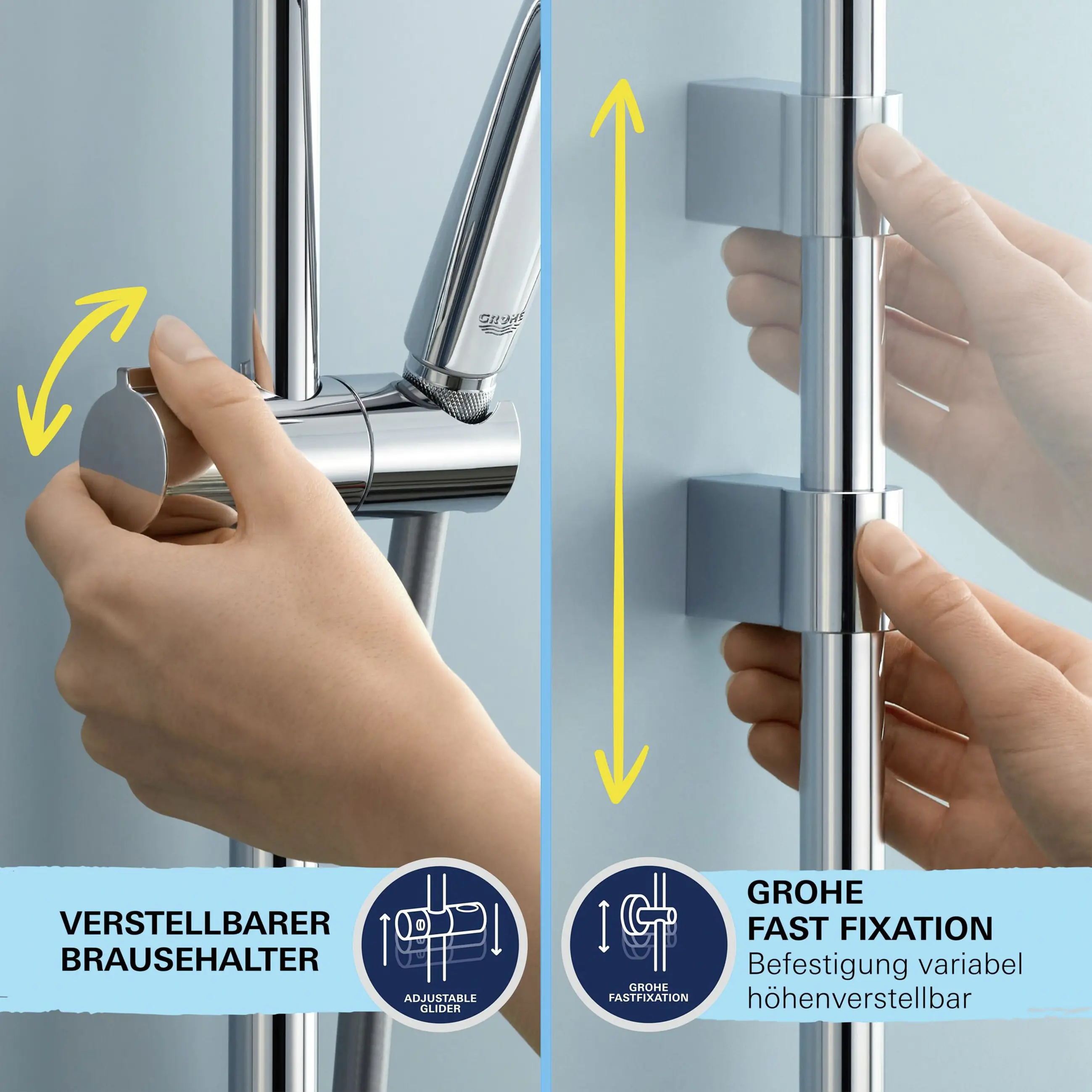 Grohe Brausestange 2 Strahlart Vitalio Start 110 chrom 60 cm