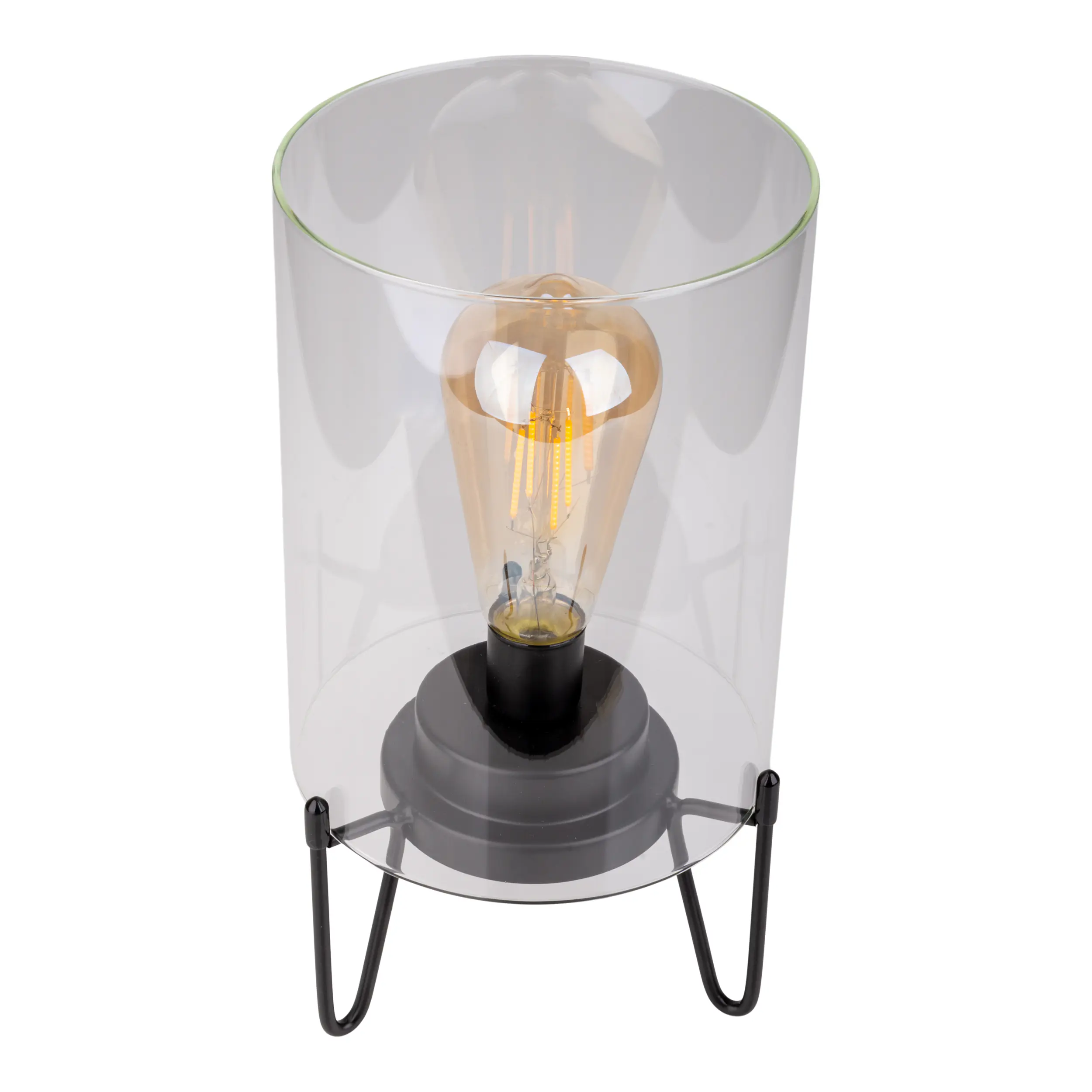 Light & More Akku LED-Tischleuchte Lonna 28,5 cm Ø 15 cm Glas