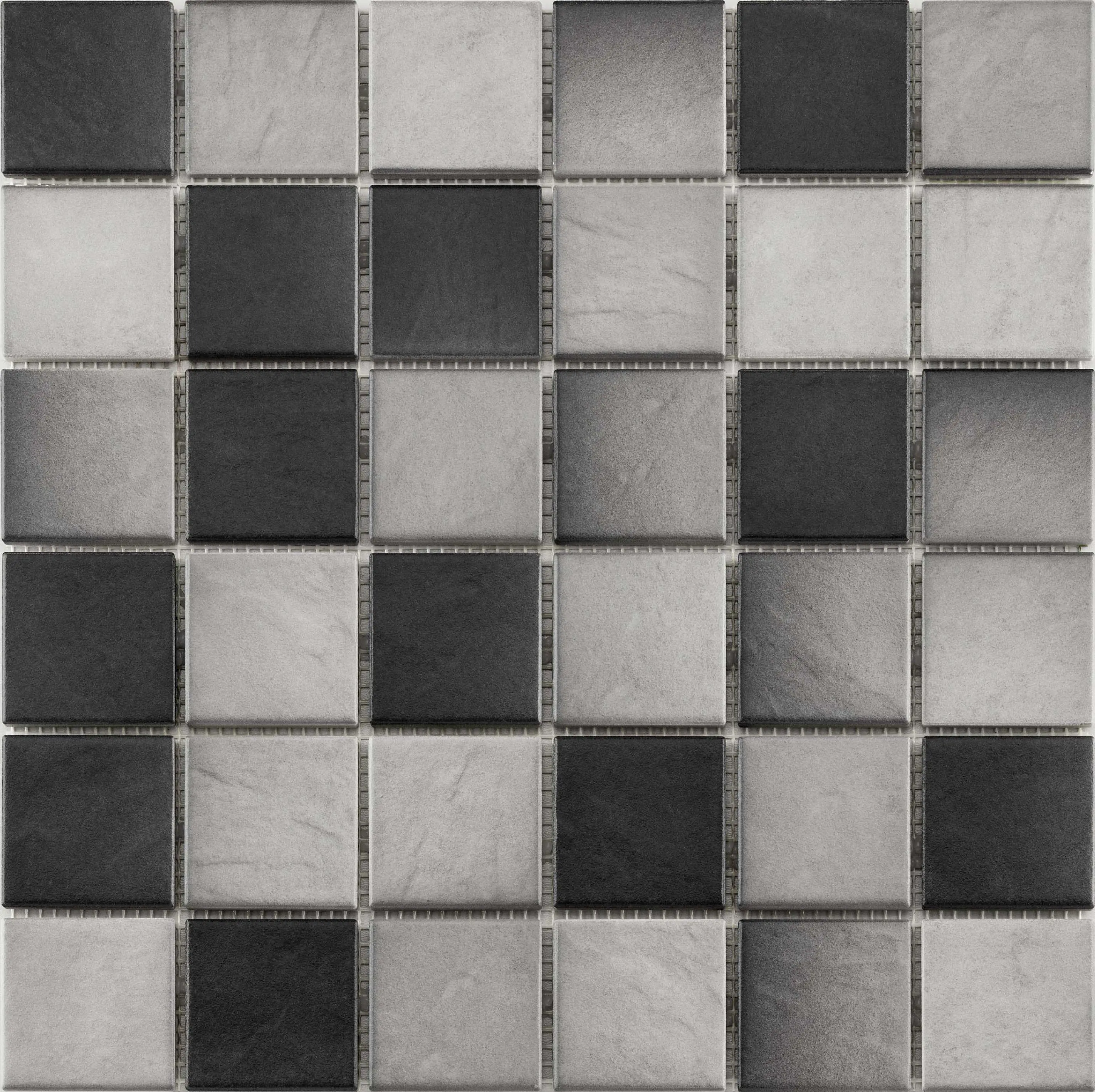KNG Mosaikfliese rutschhemmend 29,7 x 29,7 cm schwarz/grau mix
