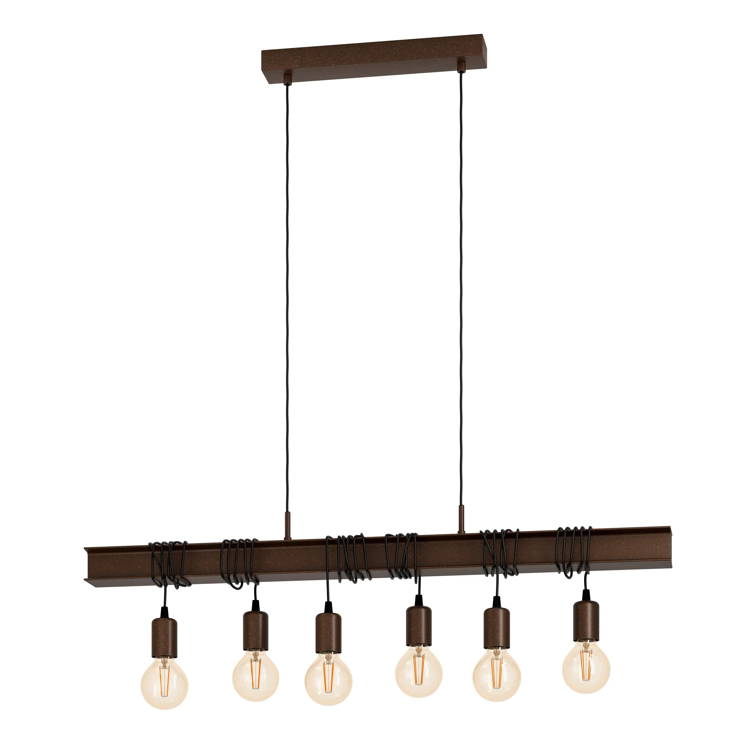 Eglo Pendelleuchte Townshend 4 antik-braun 100,5 x 7 cm E27, max. 60 W