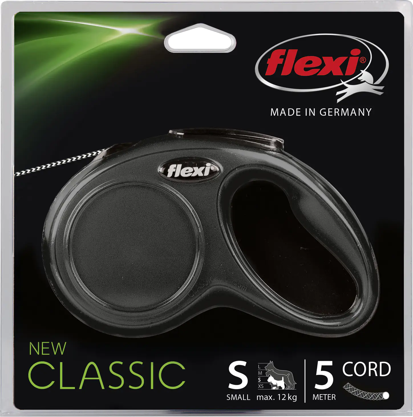 Flexi Hundeleine New Classic S schwarz, Seil