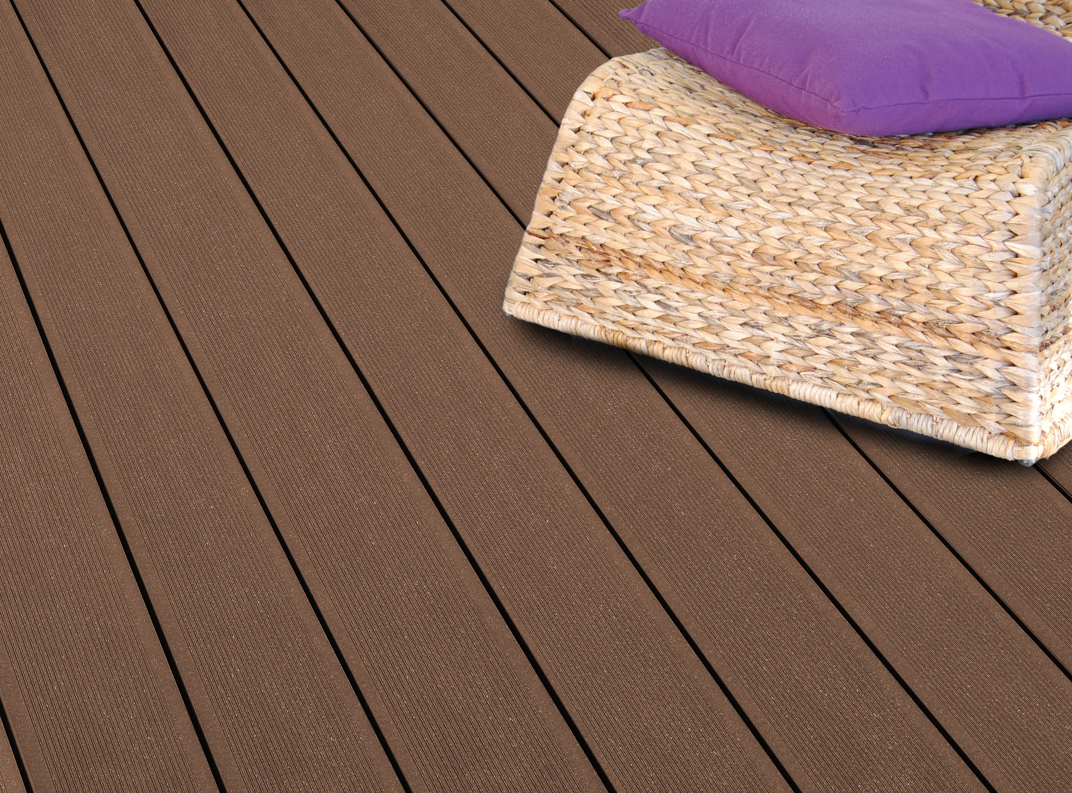 Kovalex Terrassendiele WPC Standard 14,5 x 2,6 cm braun gebürstet Meterware