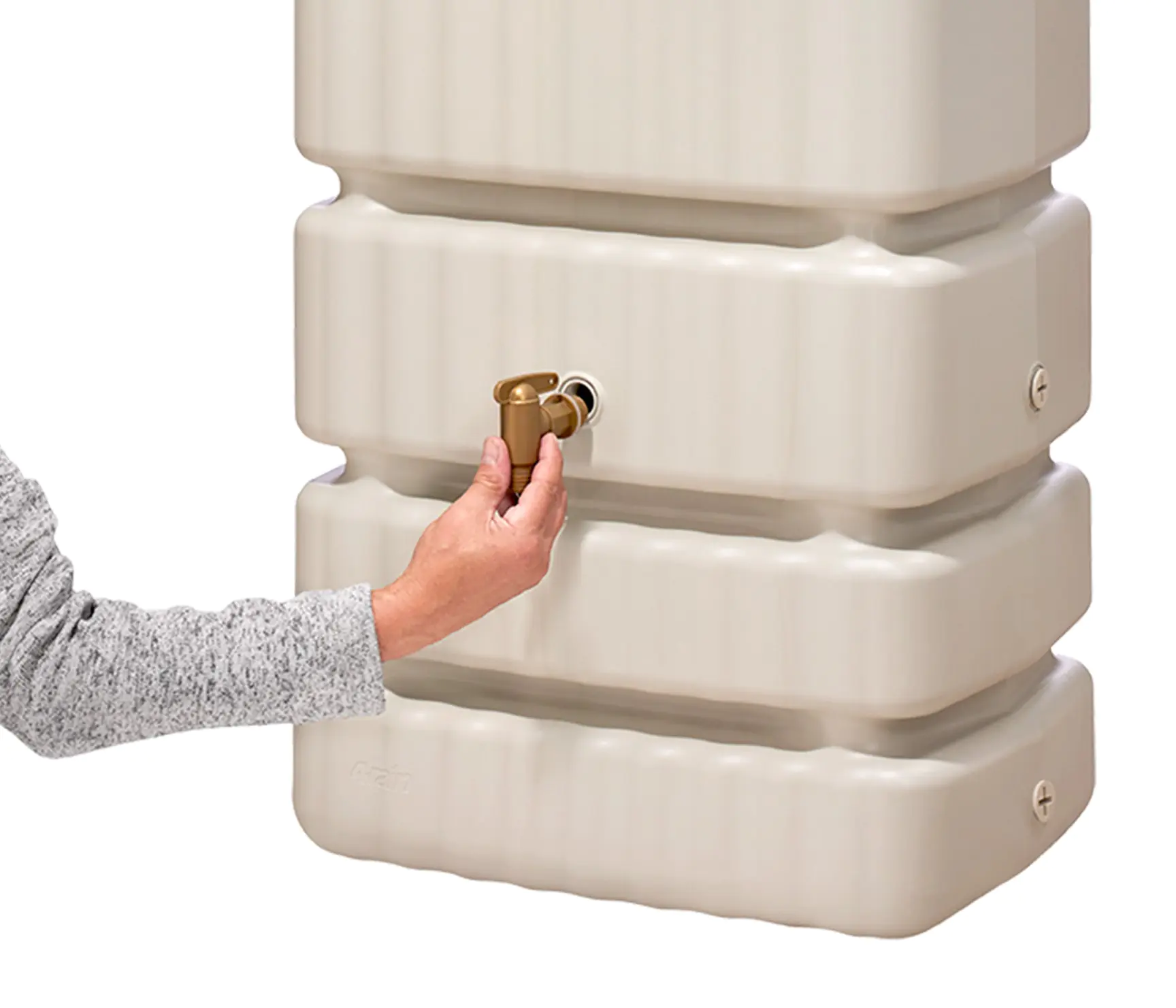 4rain Regenwasser-Wandtank Slim sandbeige 350 L