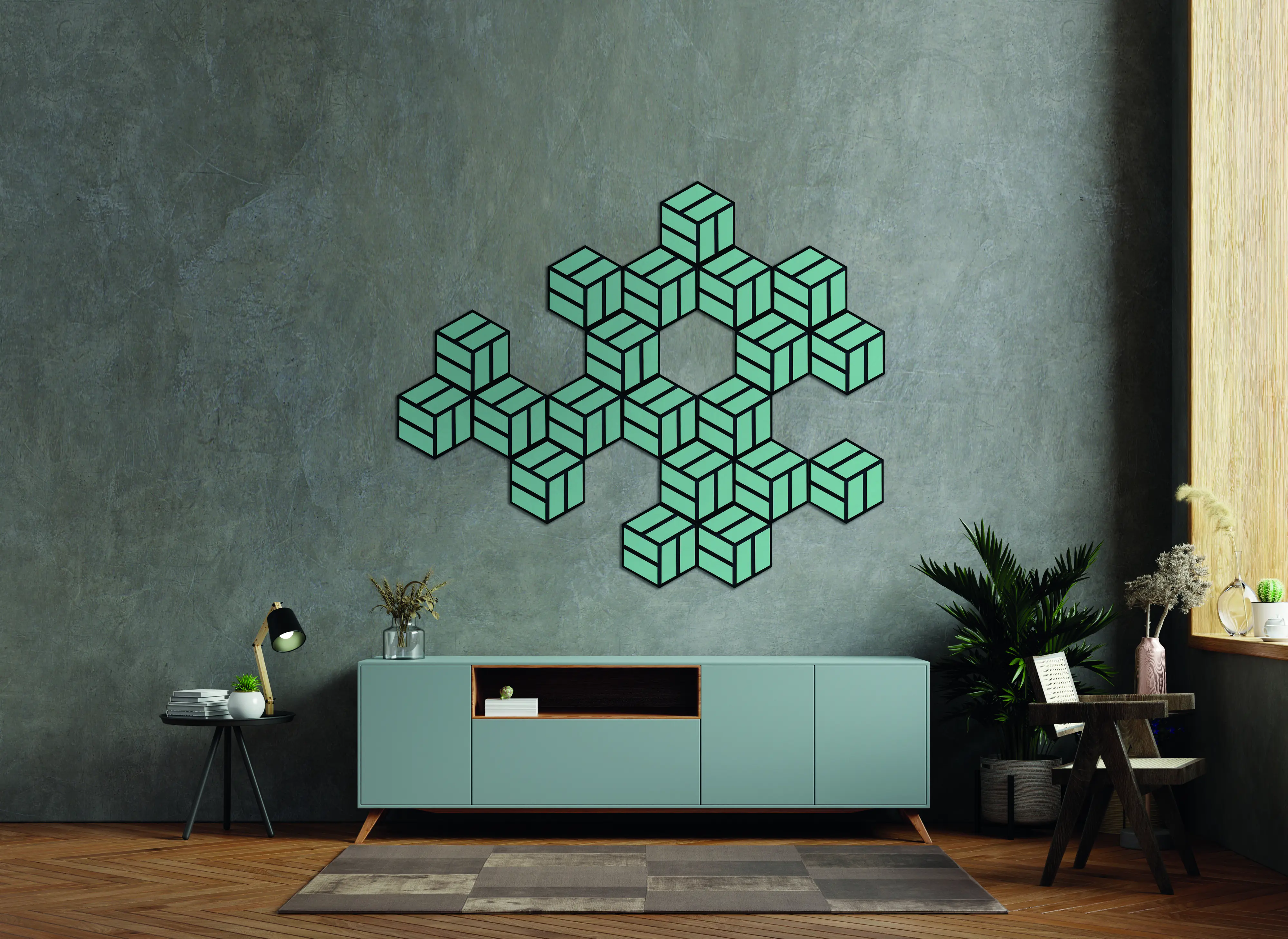 Neuhofer Akustikpaneele Hexago Oceansplash 30 x 26 x 1,9 cm 