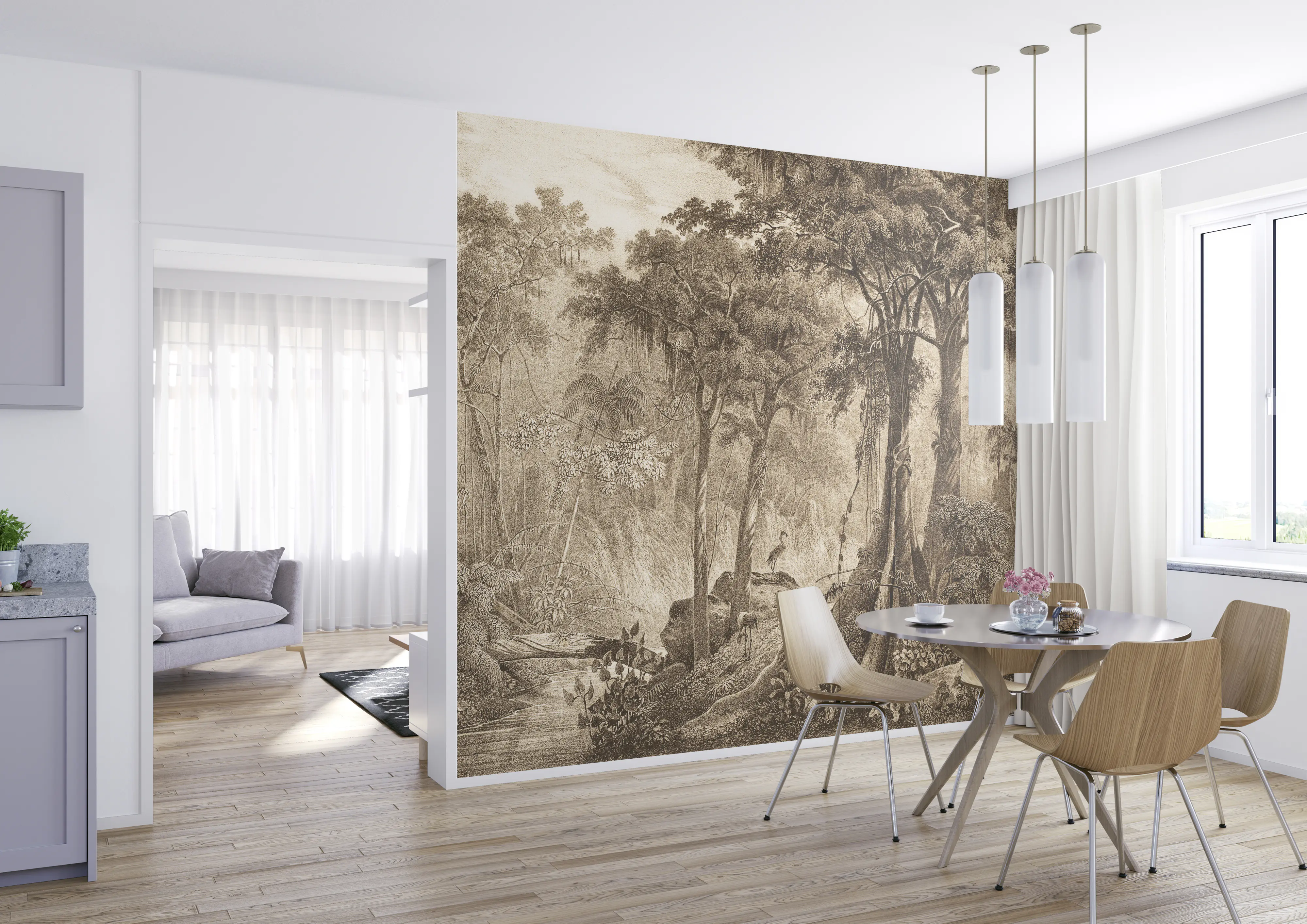 Rasch Vlies Fototapete 543766 Beige-Dunkelbeige Muster & Motive 3 m x 3,71 m