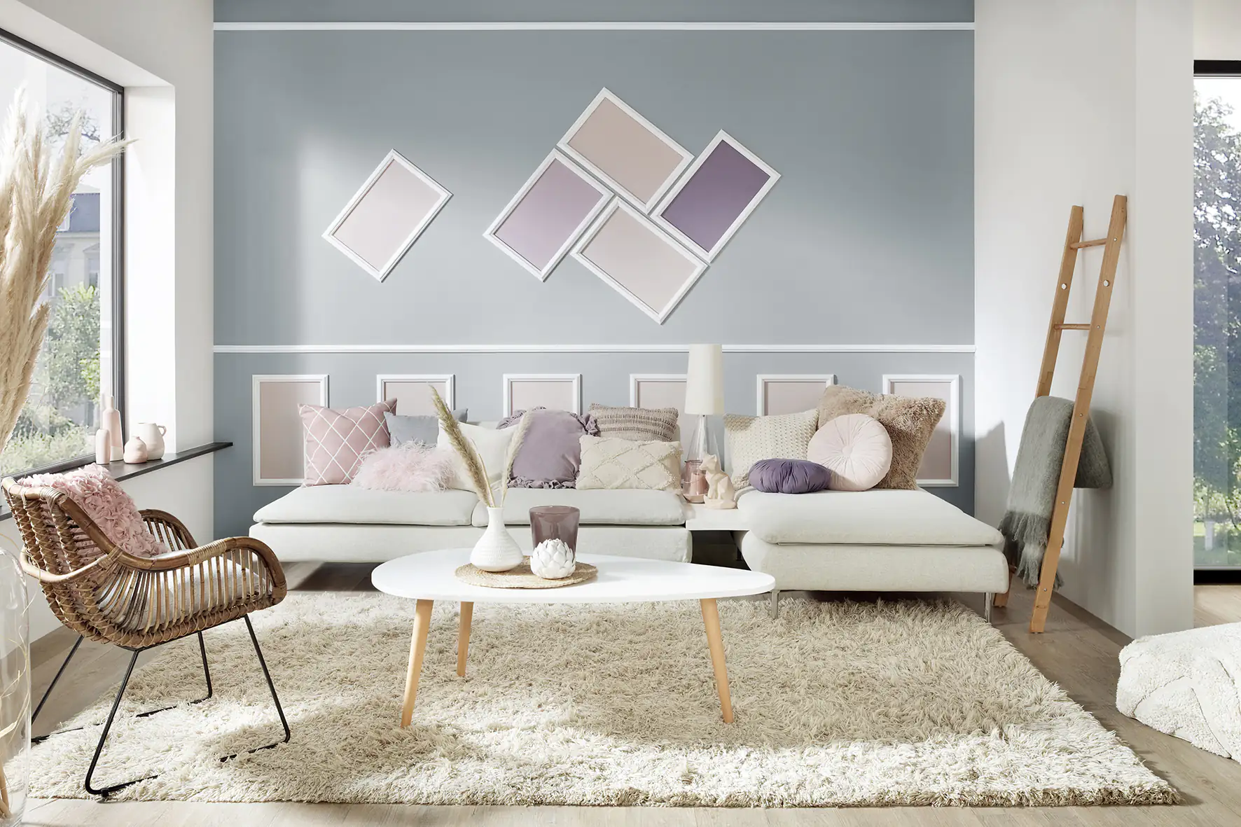 Decosa Wandkassettenset Rike weiß, 40 x 60 cm, selbstklebend