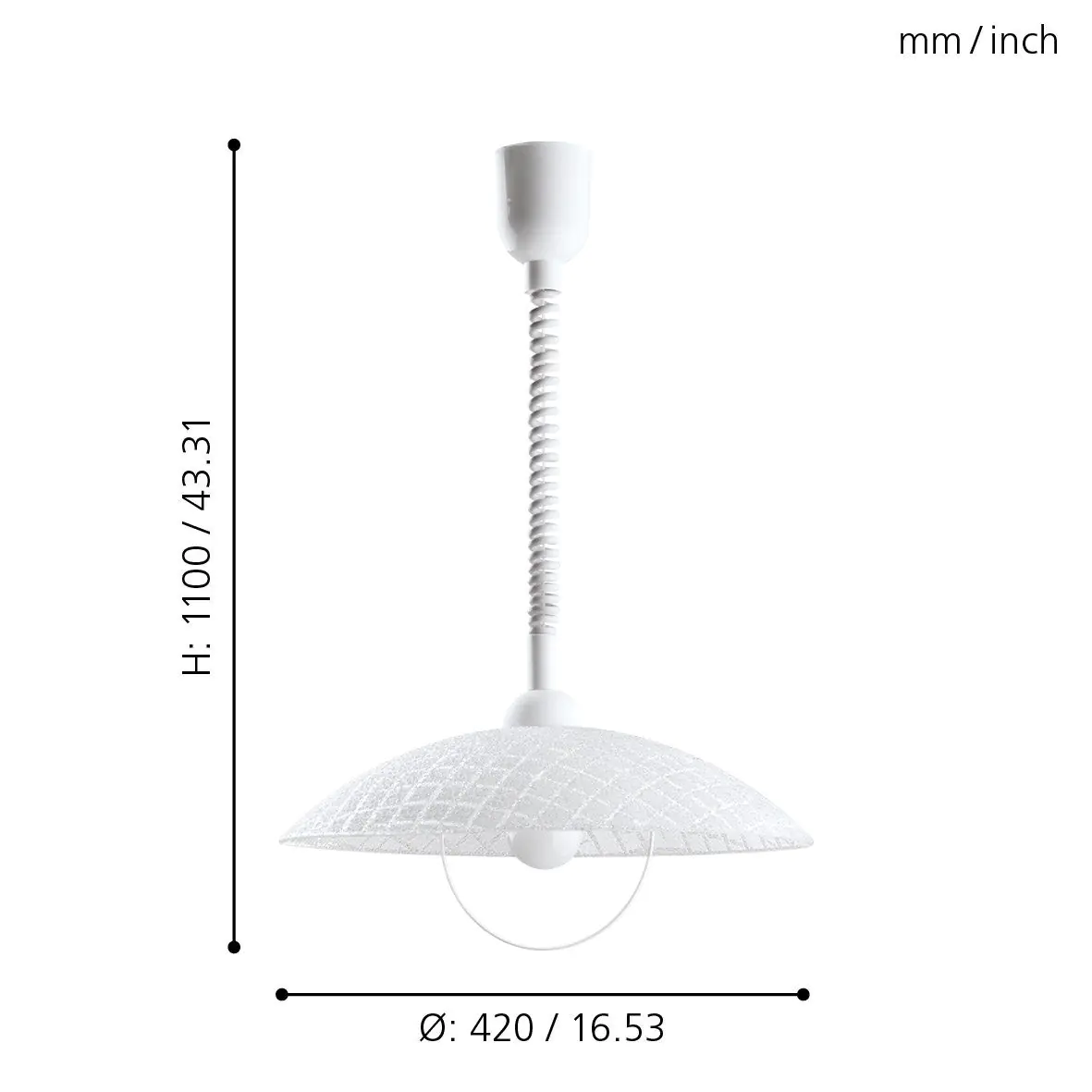 Eglo Pendelleuchte Alvez weiß Ø 42 cm E27, weiß