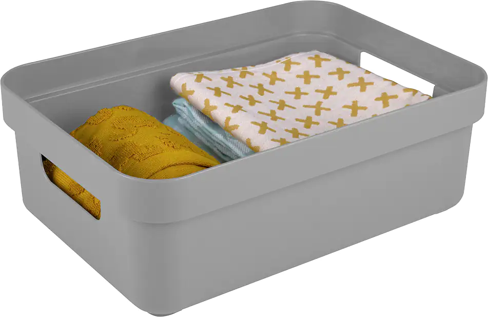 Sunware Aufbewahrungsbox Sigma Home mit Griffen 35,2 x 25,3 cm 9 L hellgrau