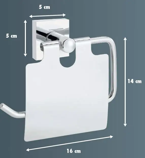 Primaster Toilettenpapierhalter Edelstahl verchromt Classic Cube mit Deckel