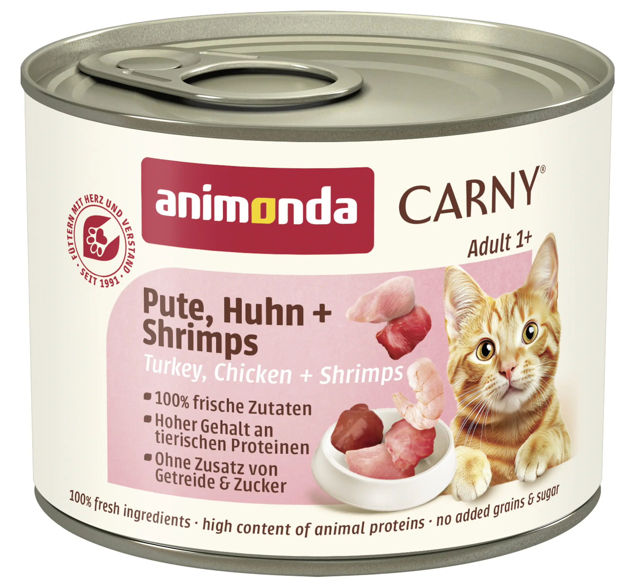 Animonda Carny Adult Katzennassfutter getreidefrei 200 g Pute, Huhn & Shrimps