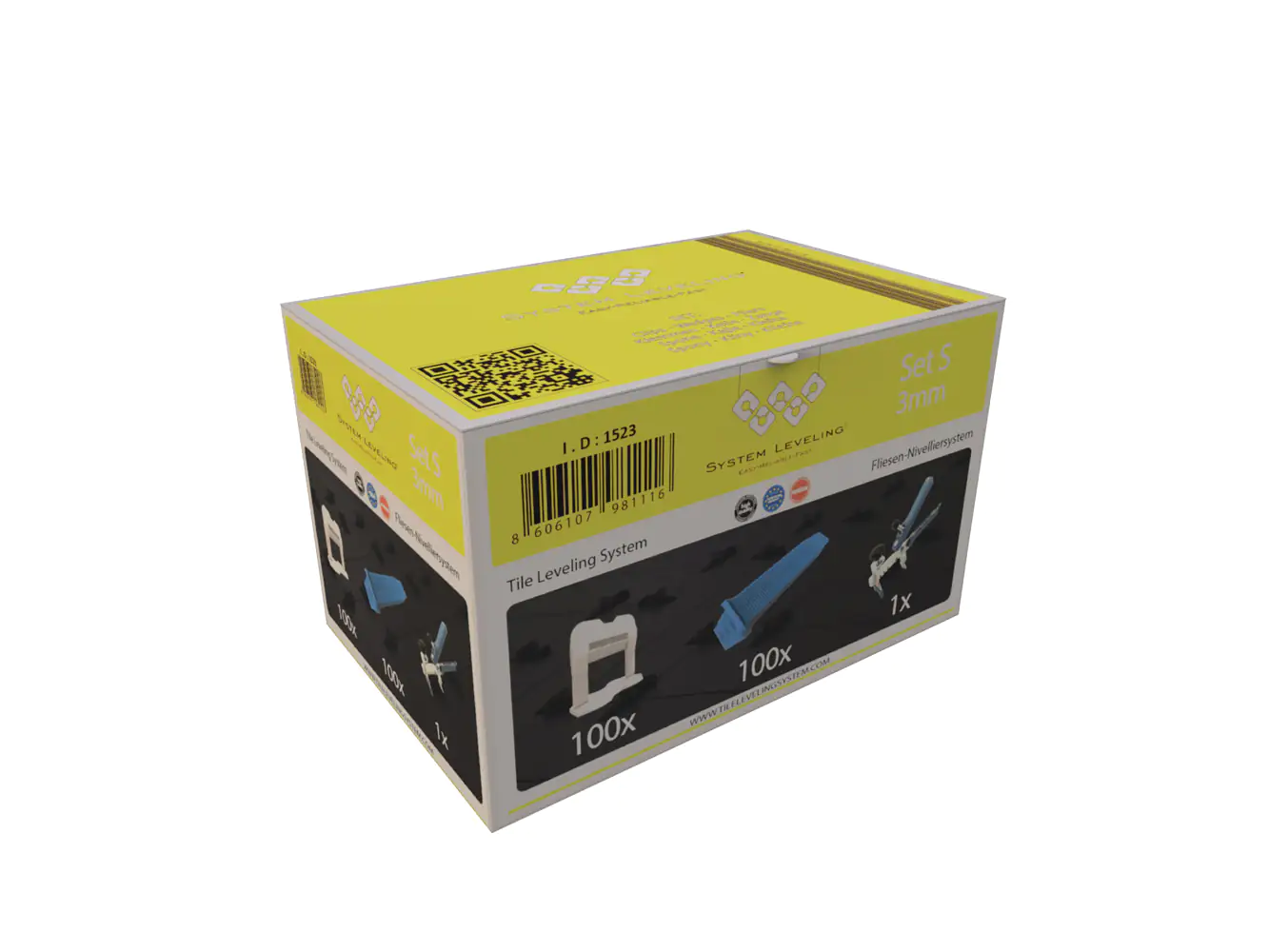 System Leveling Fliesen-Nivelliersystem Set S Fugenbreite 3 mm