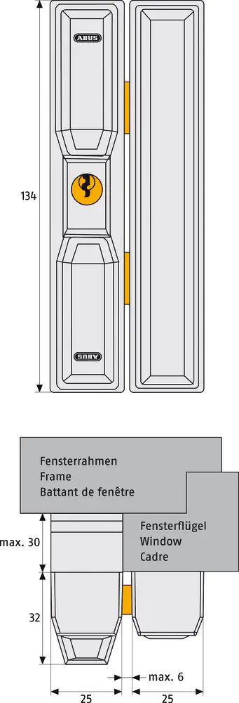 Abus Fensterzusatzschloss FTS88 weiß