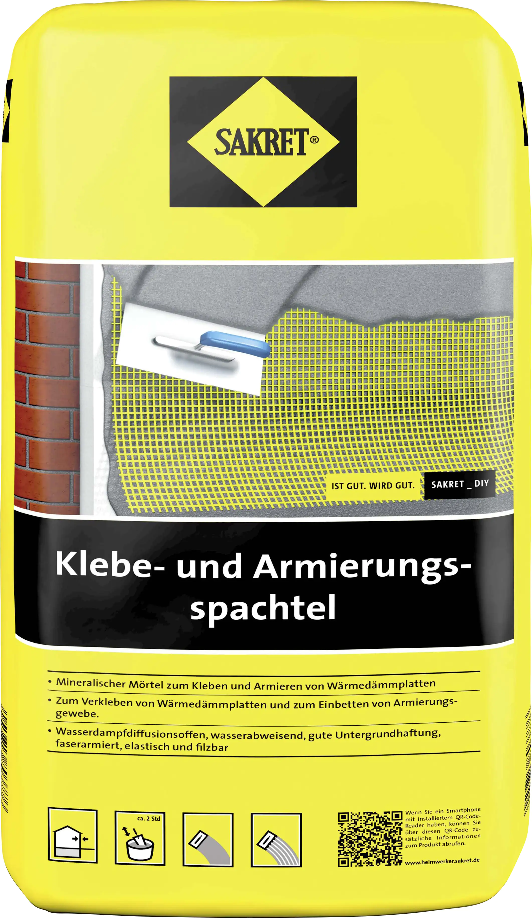 SAKRET Klebe- und Armierungsspachtel 25 kg Sack grau