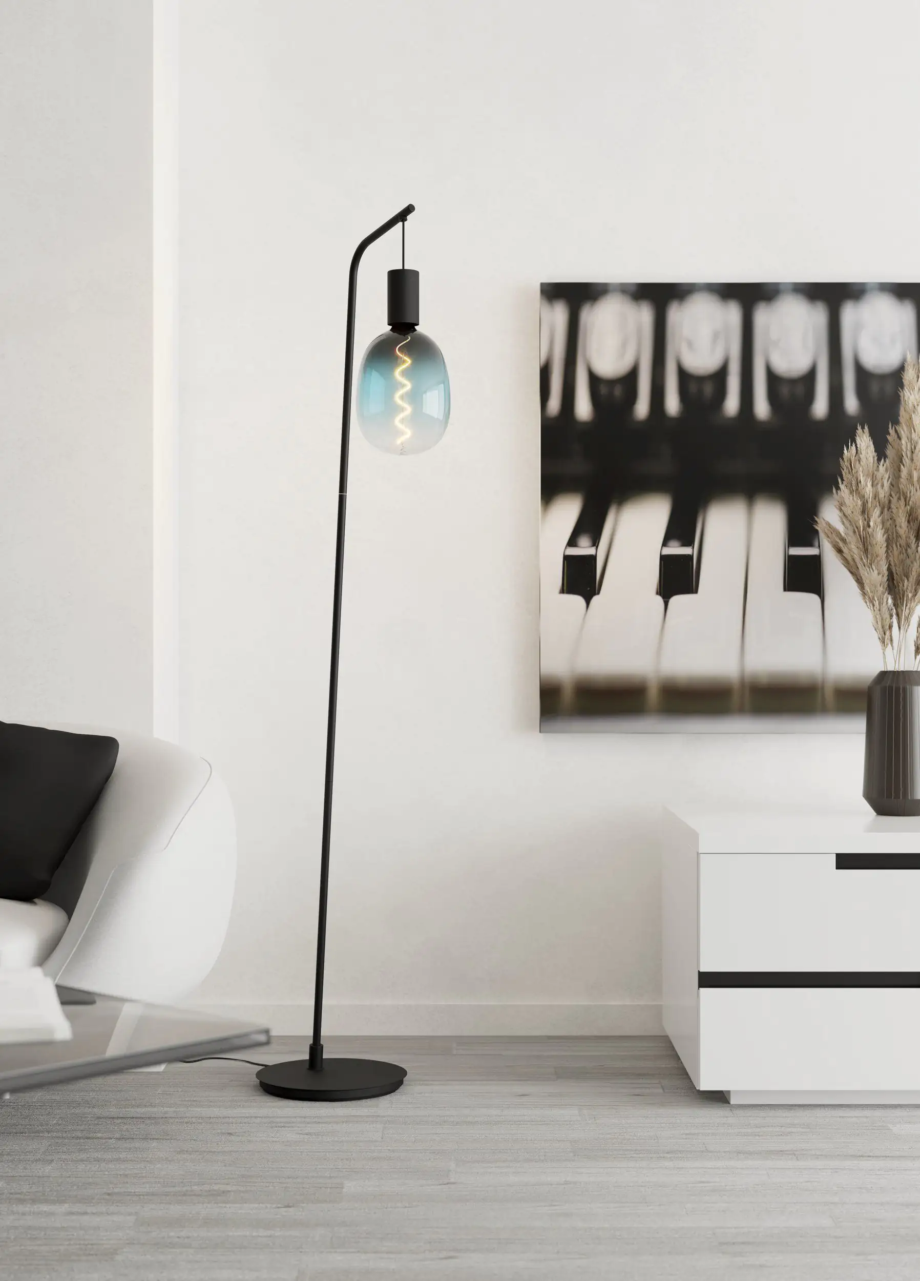 Eglo Stehlampe Cranley 170 cm schwarz