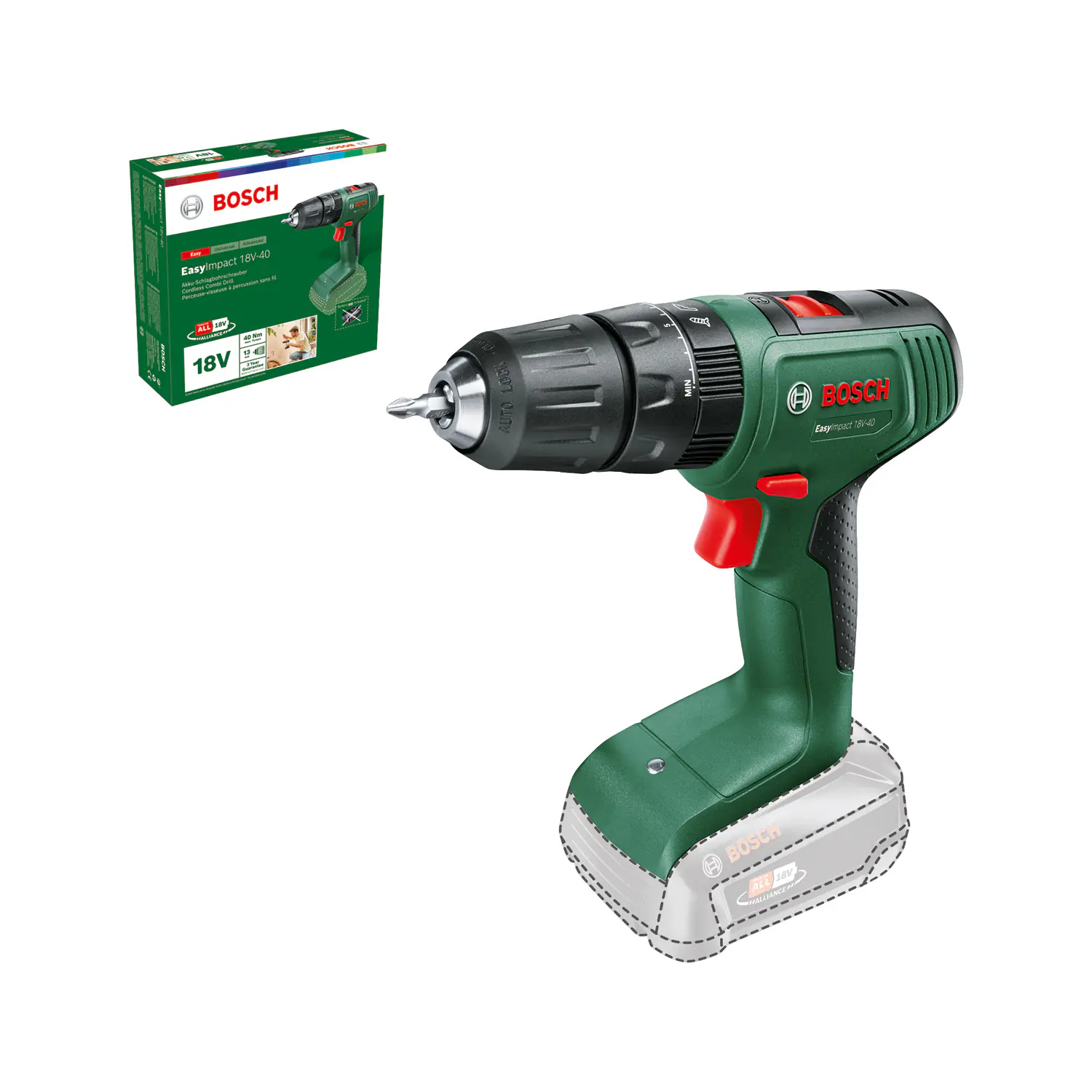 Bosch Akku-Schlagbohrschrauber EasyImpact 18V-40  Solo