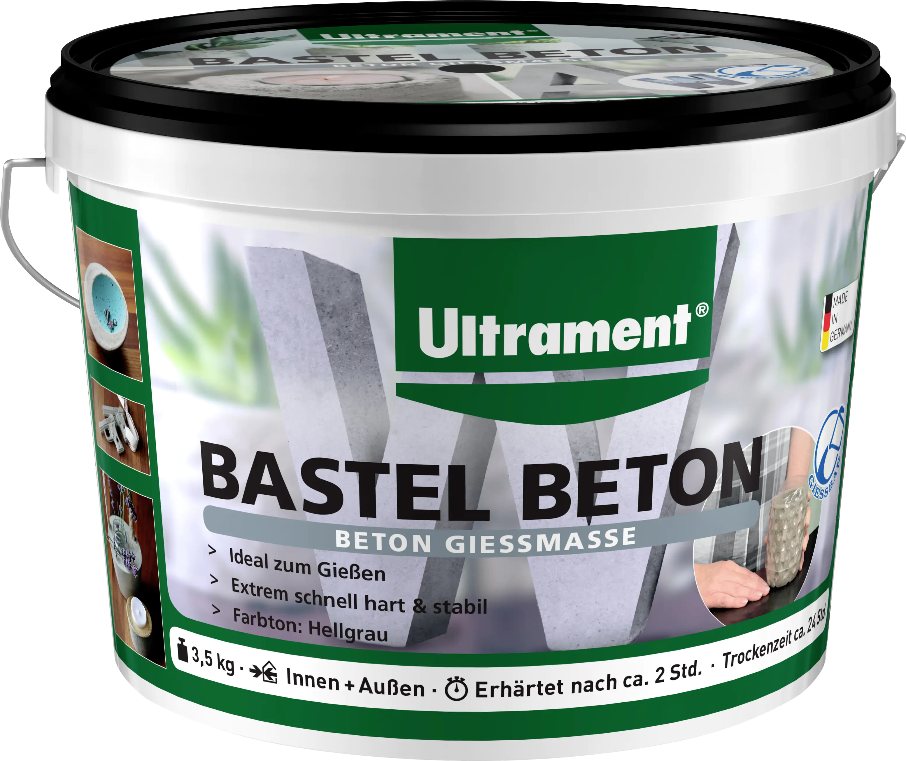 Ultrament Bastel Beton Gießmasse 3,5 kg, hellgrau