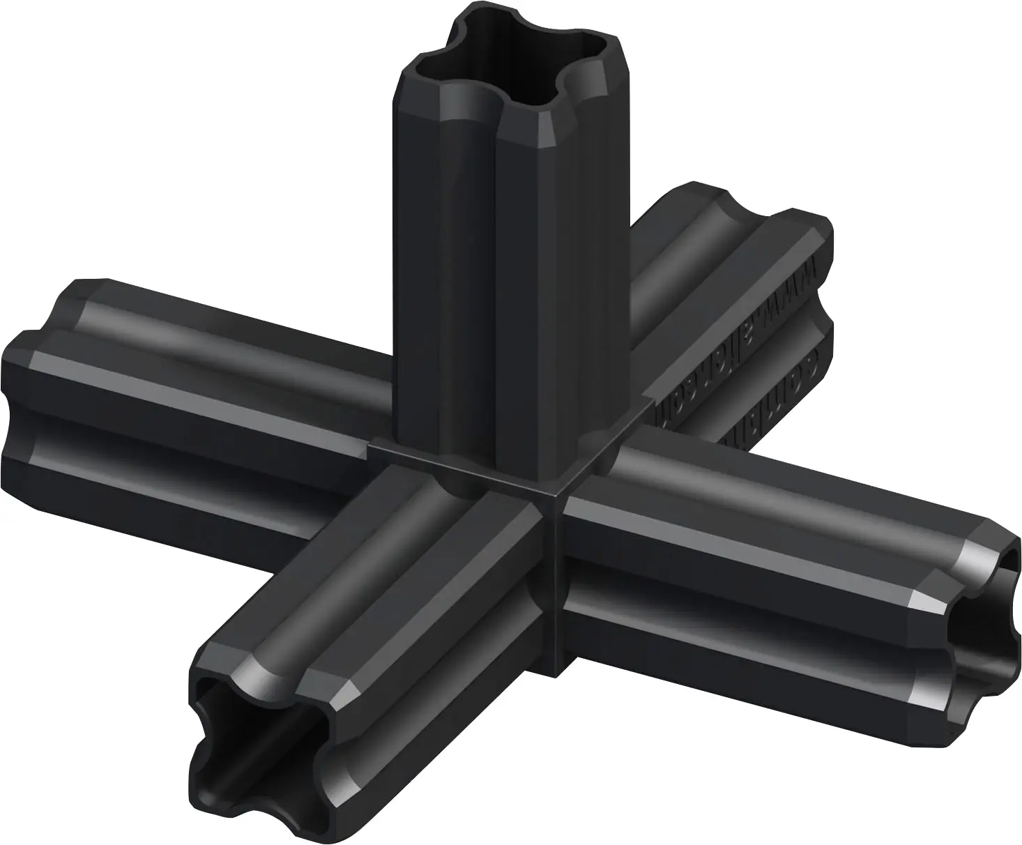 alfer Knoten-Verbinder 90º, 5 Zapfen 23.5 mm Kunststoff glatt schwarz