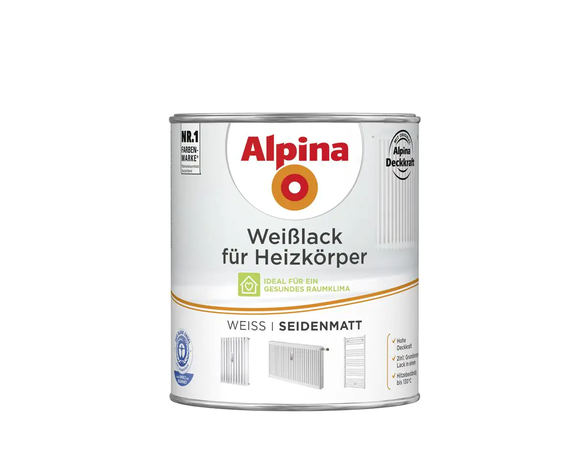 Alpina Heizkörperlack 750 ml weiß seidenmatt