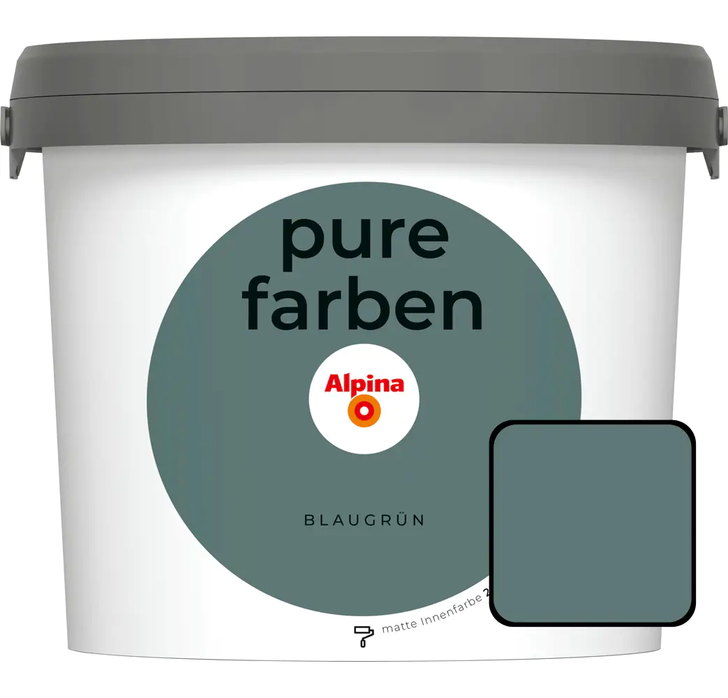 Alpina Pure Farben Wandfarbe blaugrün 2,5 L