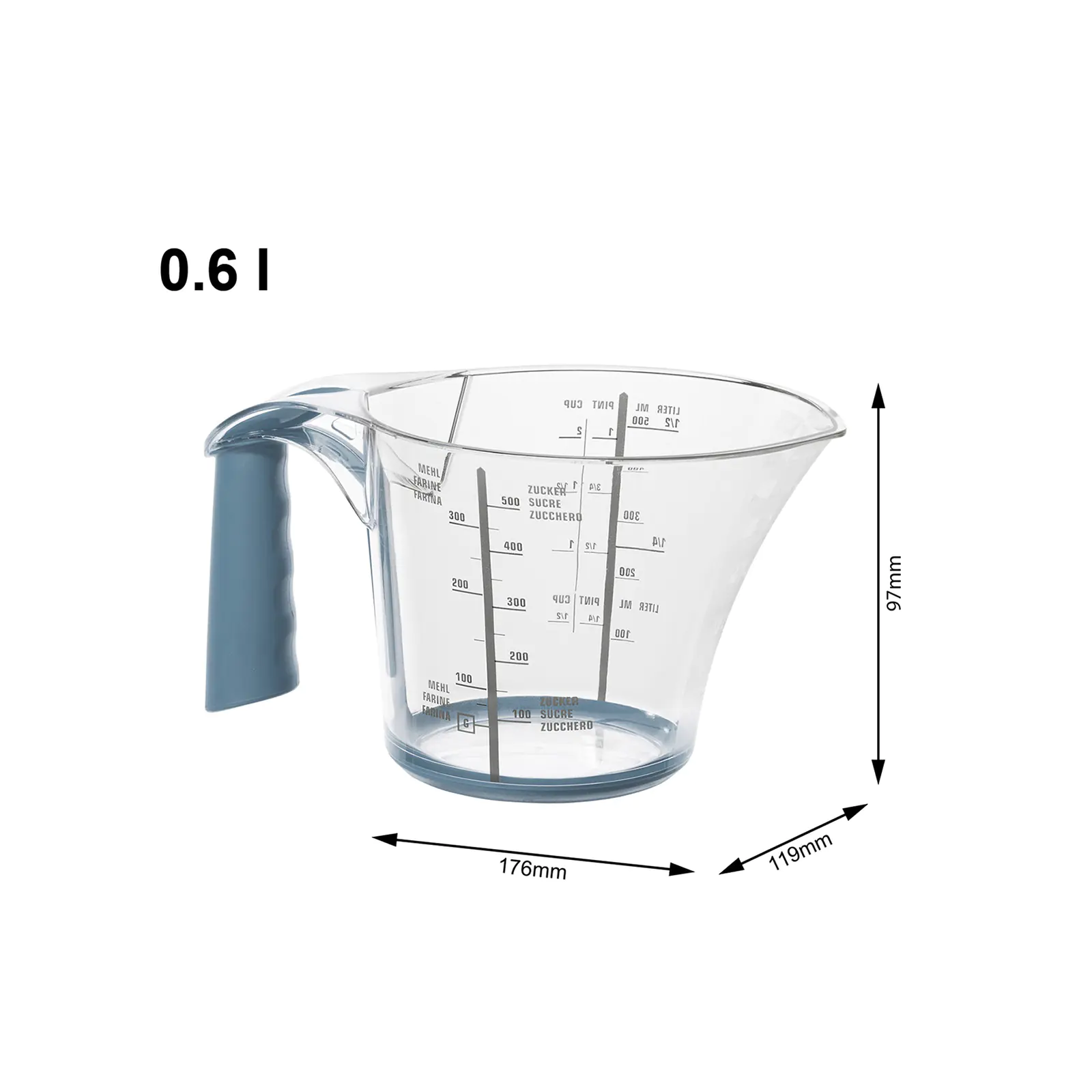 Rotho Messbecher Loft 0,6 L blau