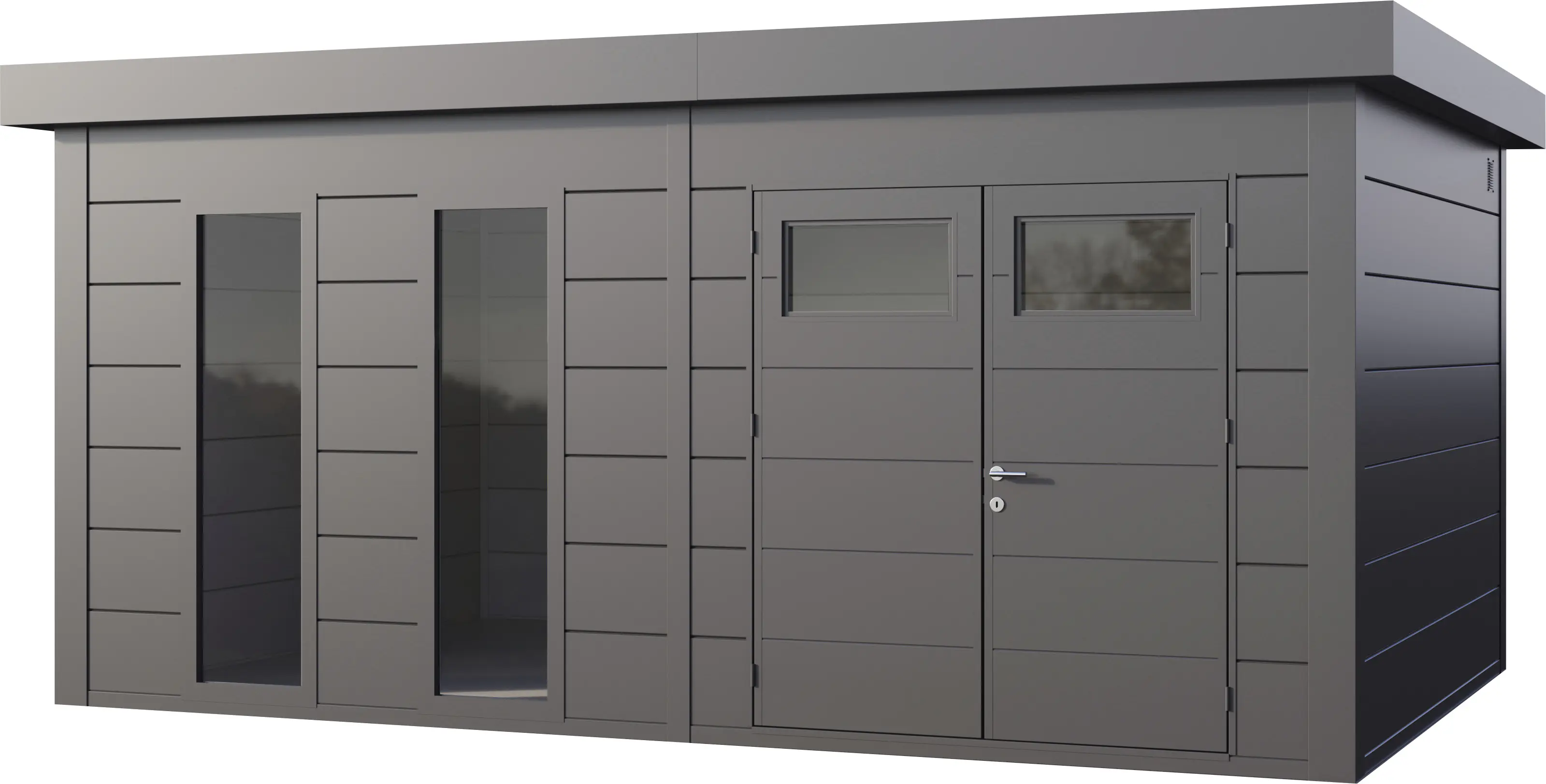 Telluria Gerätehaus Classico 5436+_2XW60 granitgrau 538 x 358 cm