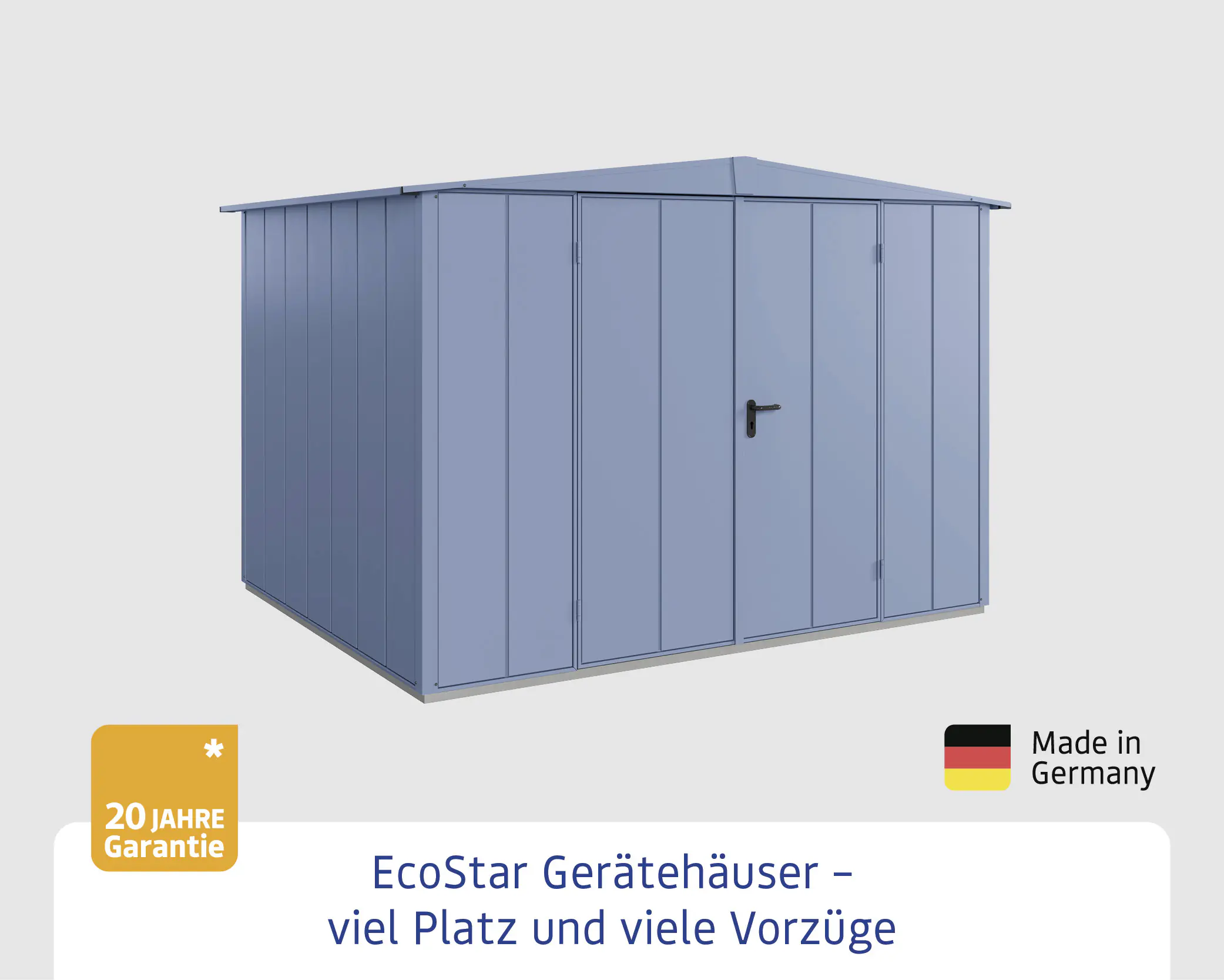 EcoStar Gerätehaus Elegant-S Typ 3 323,6 x 247,7 x 219,4 cm taubenblau