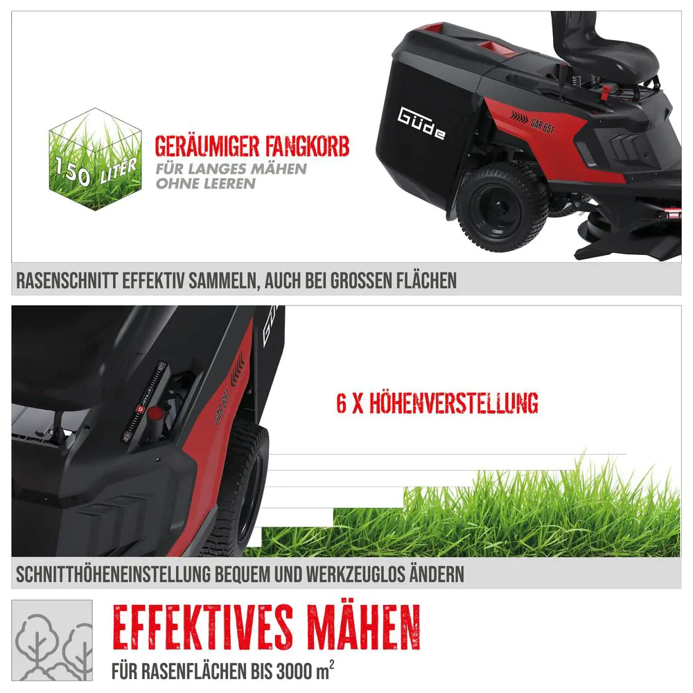 Güde Aufsitzrasenmäher GAR 651