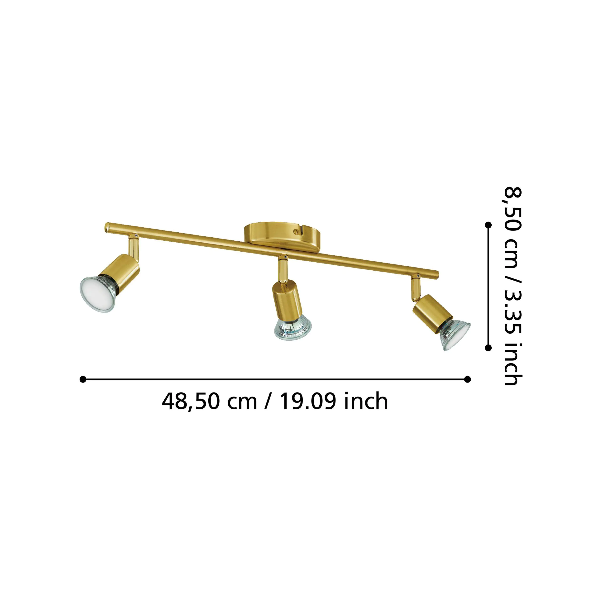 Eglo 3er LED Spot Buzz messing 48,5 x 6,5 cm GU10, messing gebürstet