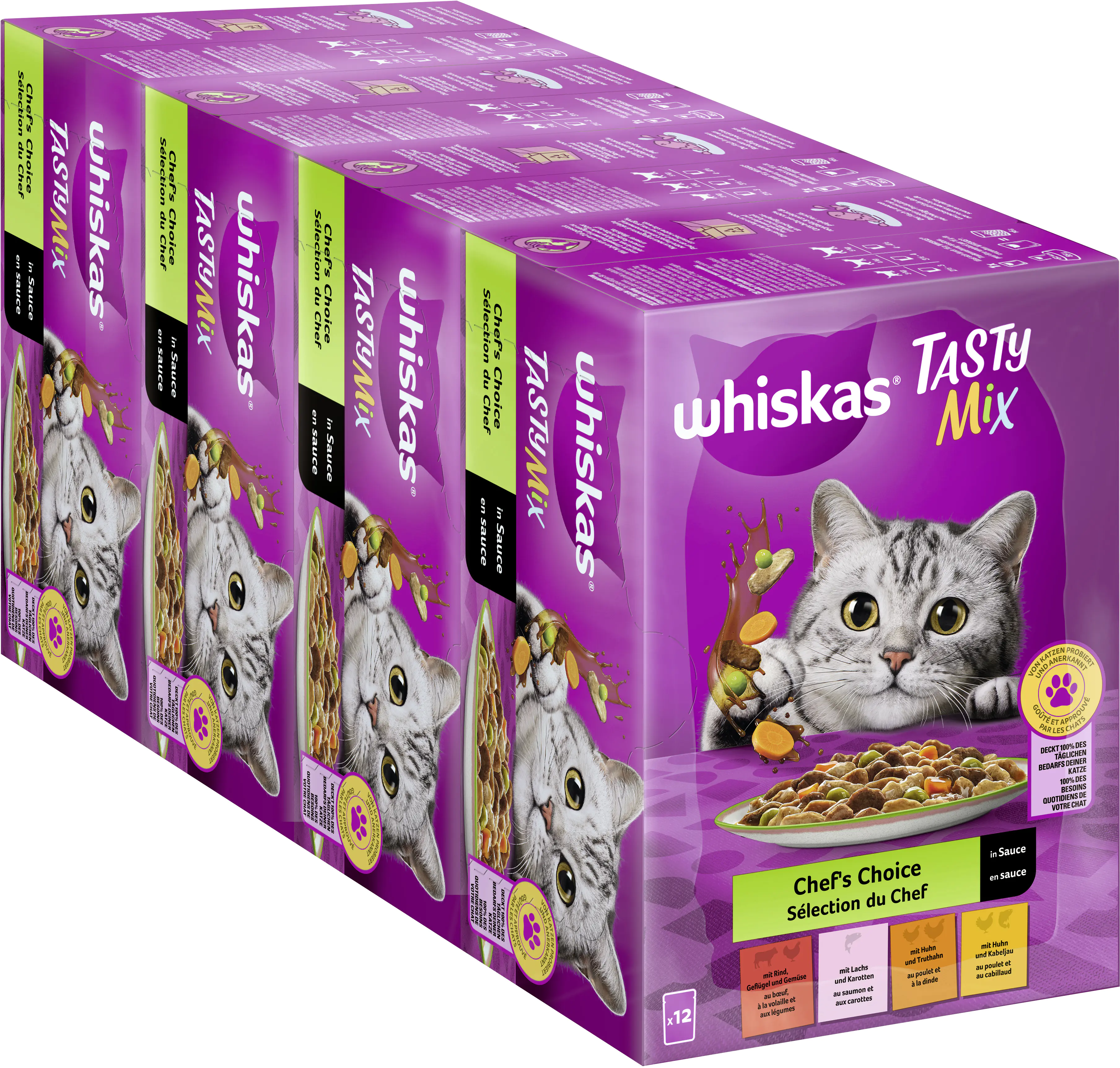 Whiskas Multipack Chefs Choice Tasty Mix Katzenfutter 12 x 85 g