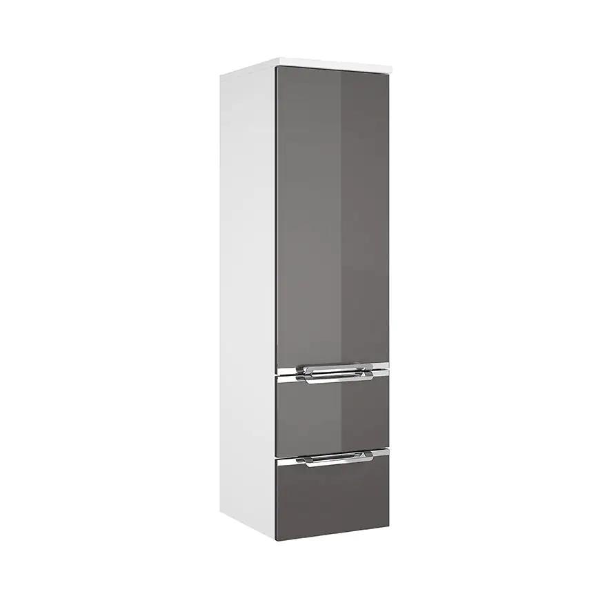Pelipal Midischrank Trentino Beimöbel Glas grau, weiß glanz