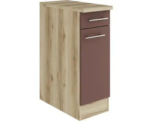 Optifit Unterschrank Bari 407 rostrot/eiche 30 cm