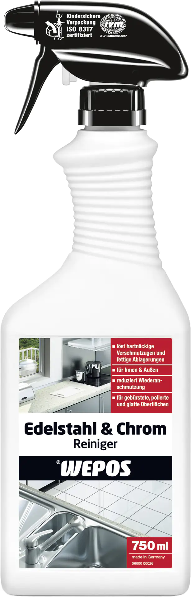 Wepos Edelstahl- und Chromreiniger 750 ml