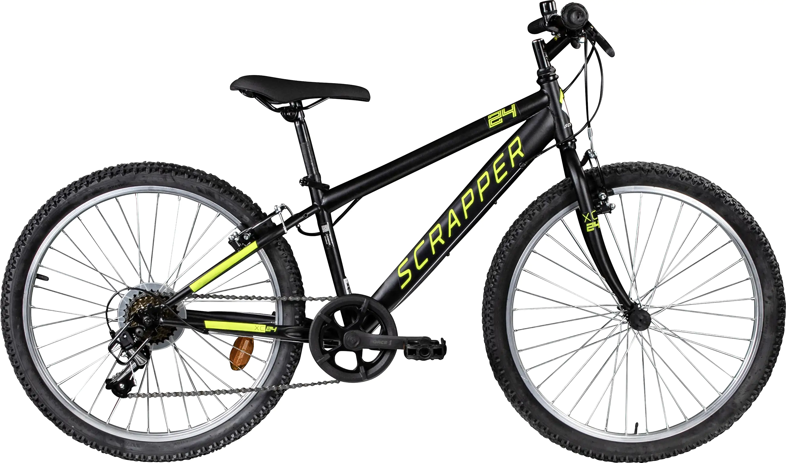 Scrapper Mountainbike XC24 1.9 MTB Hardtail 24 Zoll RH 34cm 6-Gang schwarz gelb