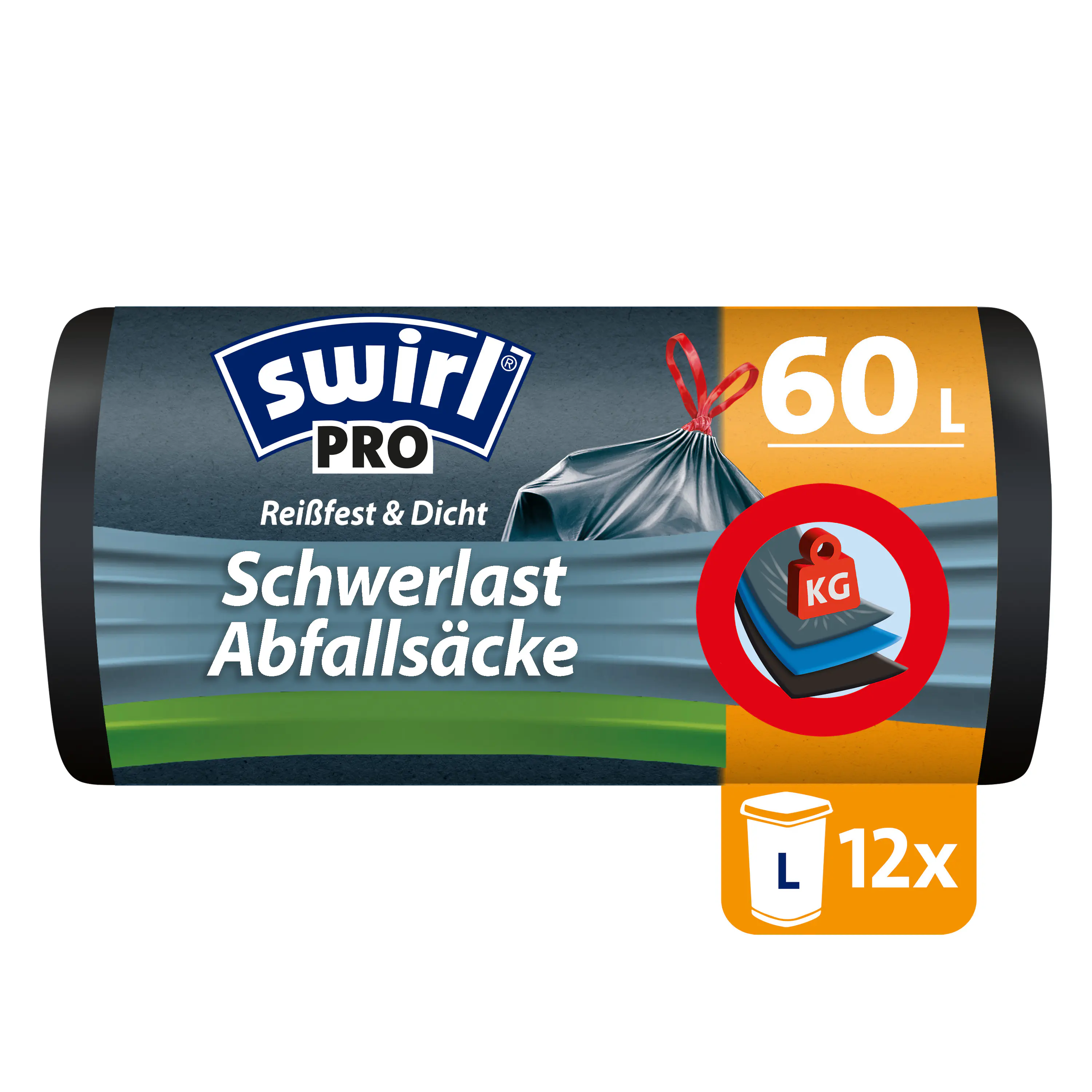 Swirl® Schwerlast-Säcke Profi mit Zugband 60 L Reißfest & Dicht