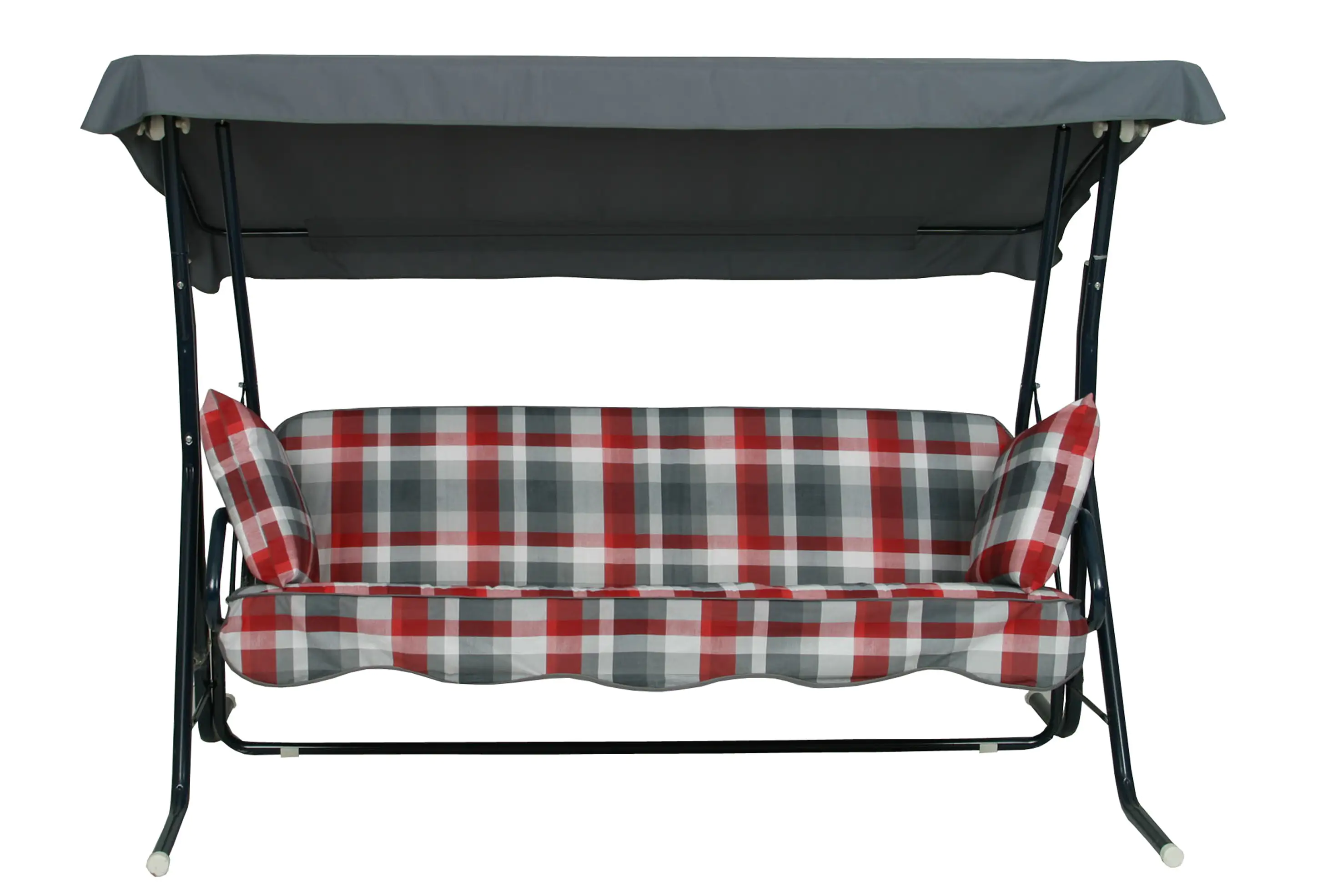 GO-DE Hollywoodschaukel-Auflage 4-tlg. 50 cm x 180 cm x 8 cm karo rot