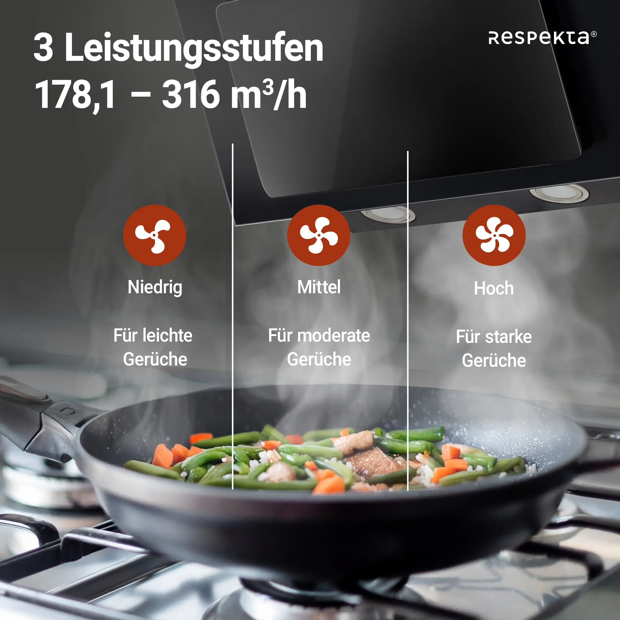 respekta kopffreie Schräghaube Kala 60 cm schwarz CH33060SB